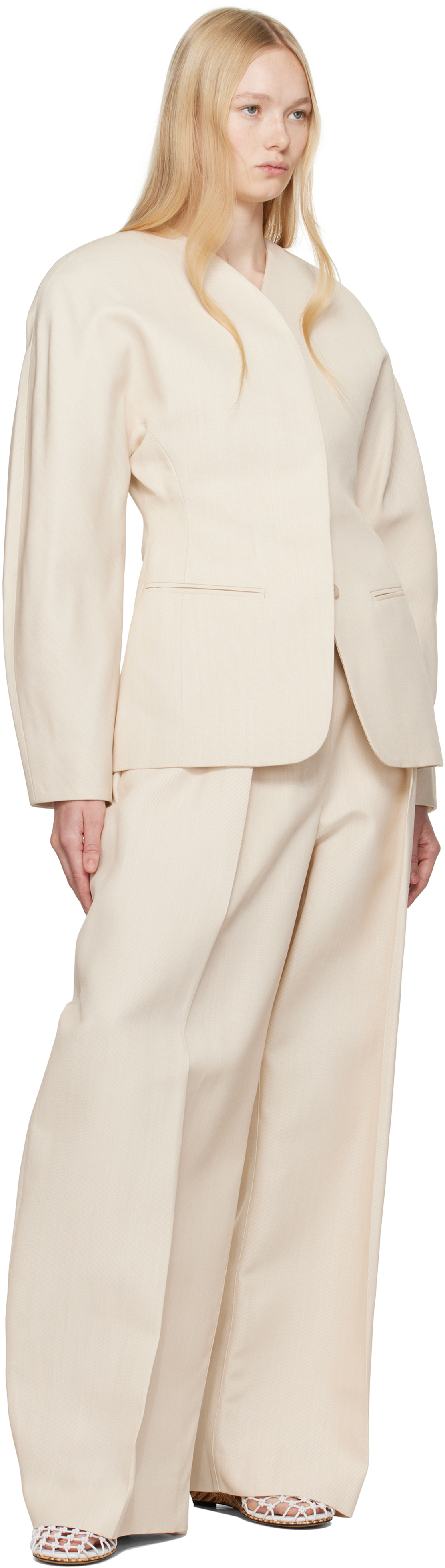 Jacquemus Beige La Croisière 'the Ovalo' Blazer
