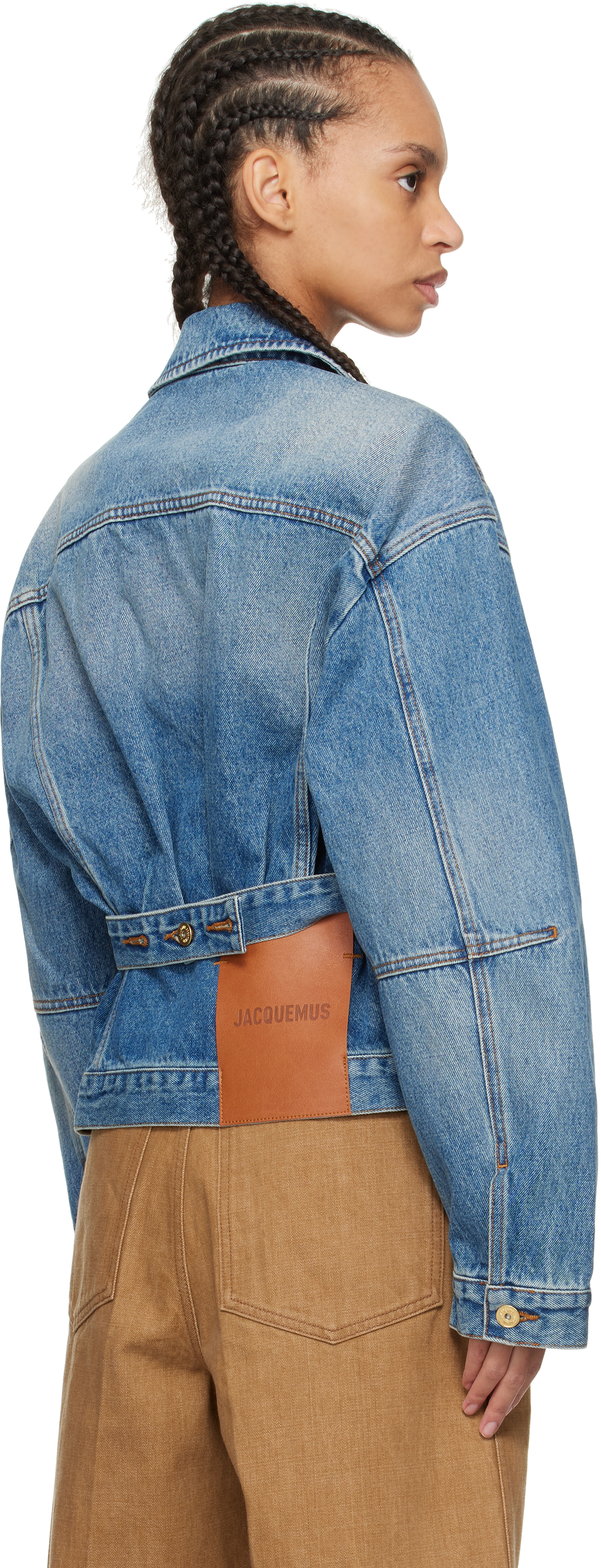 Jacquemus Blue Les Classiques 'the Denim De-nîmes' Denim Jacket In 33c Blue/tabac 2