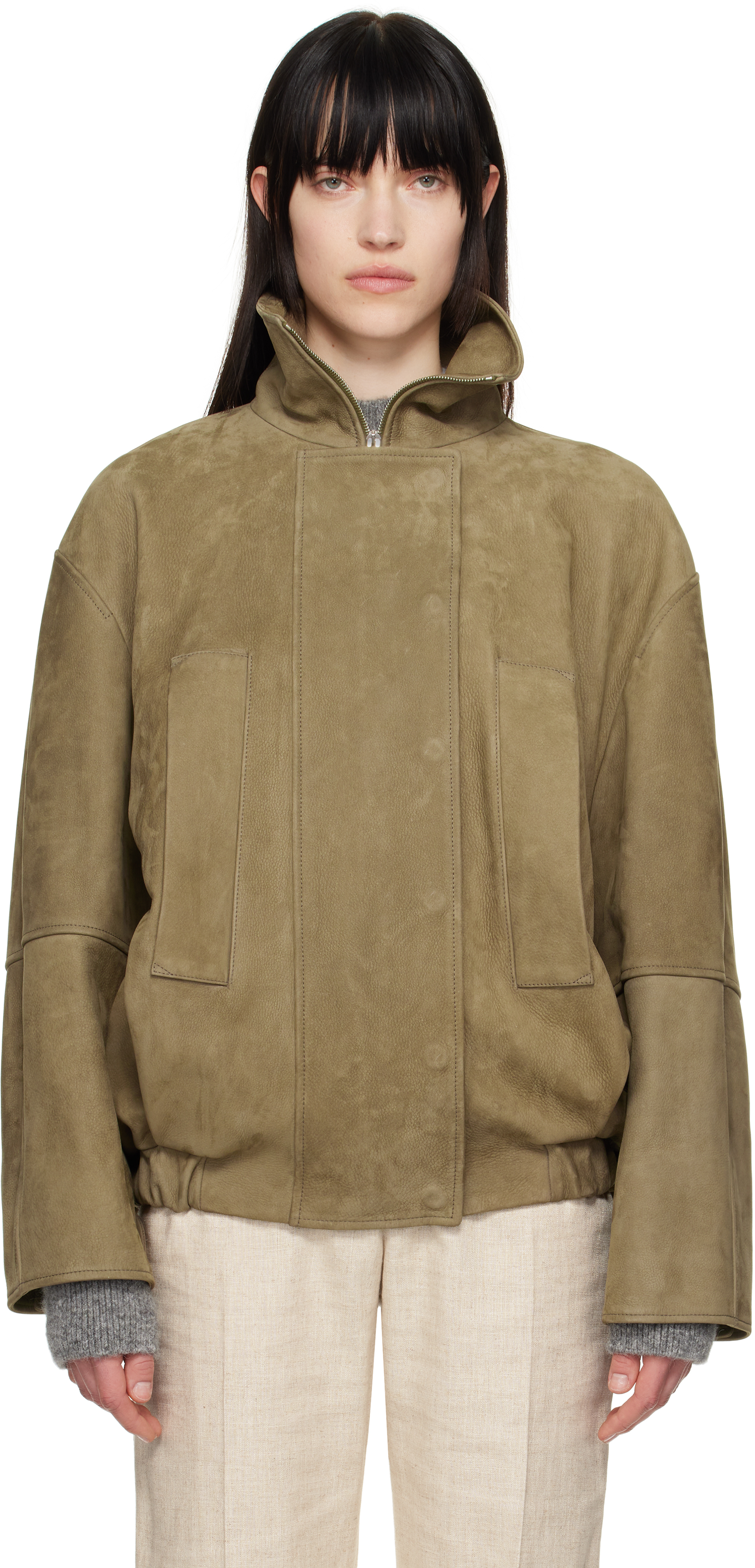 Taupe La Croisière 'The Ciro' Leather Jacket