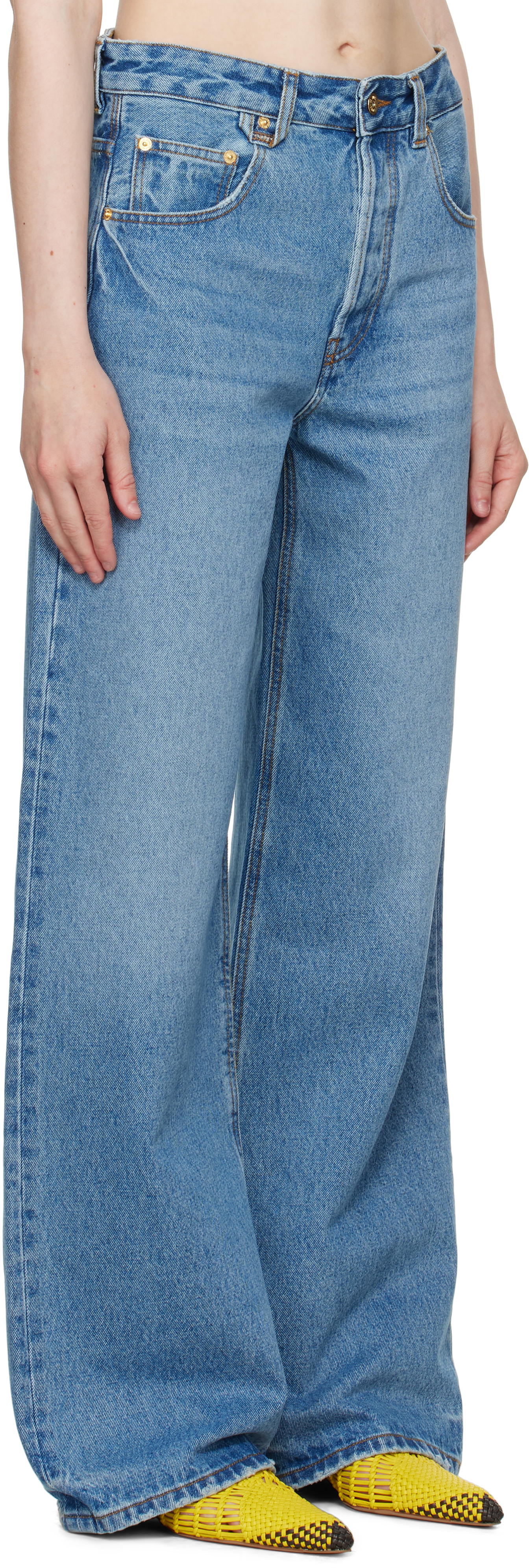 Jacquemus Blue La Croisière 'the Wide De-nîmes' Jeans