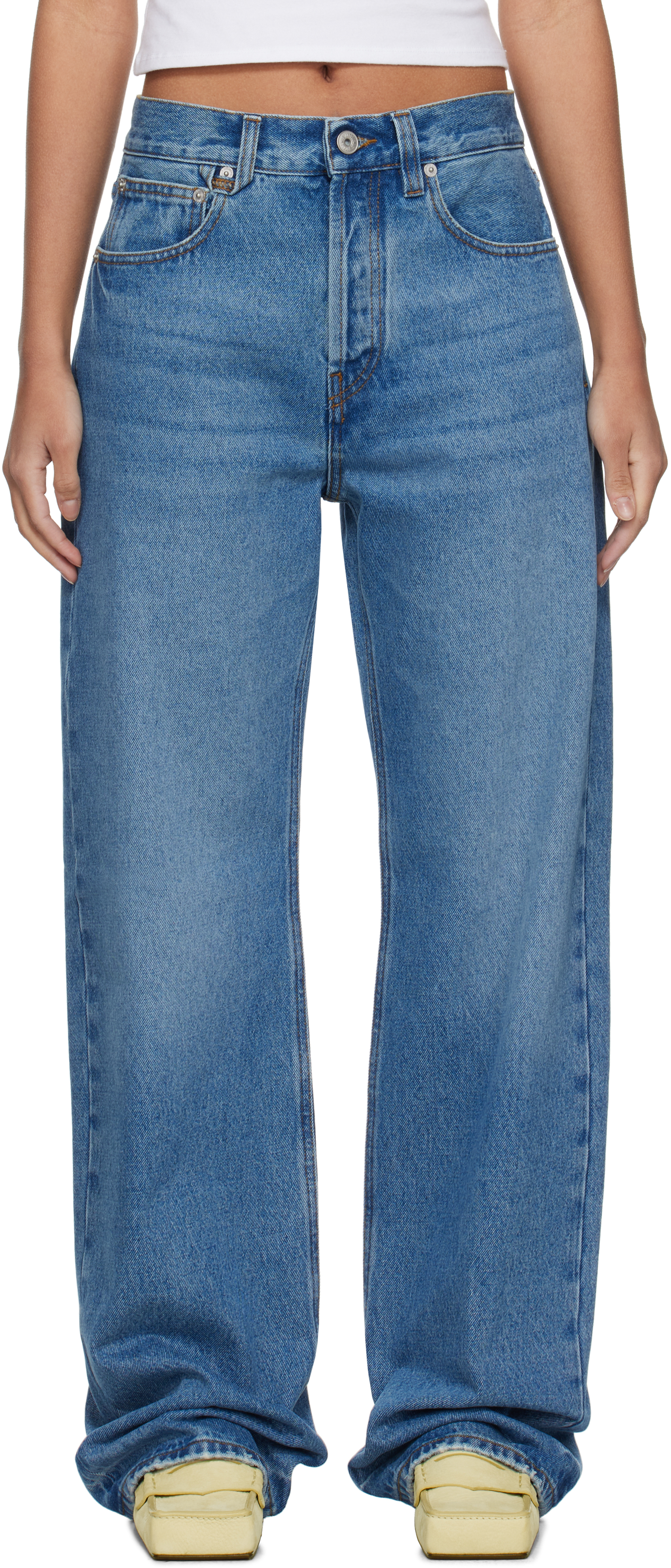 JACQUEMUS: Blue 'The straight de-Nîmes' Jeans | SSENSE