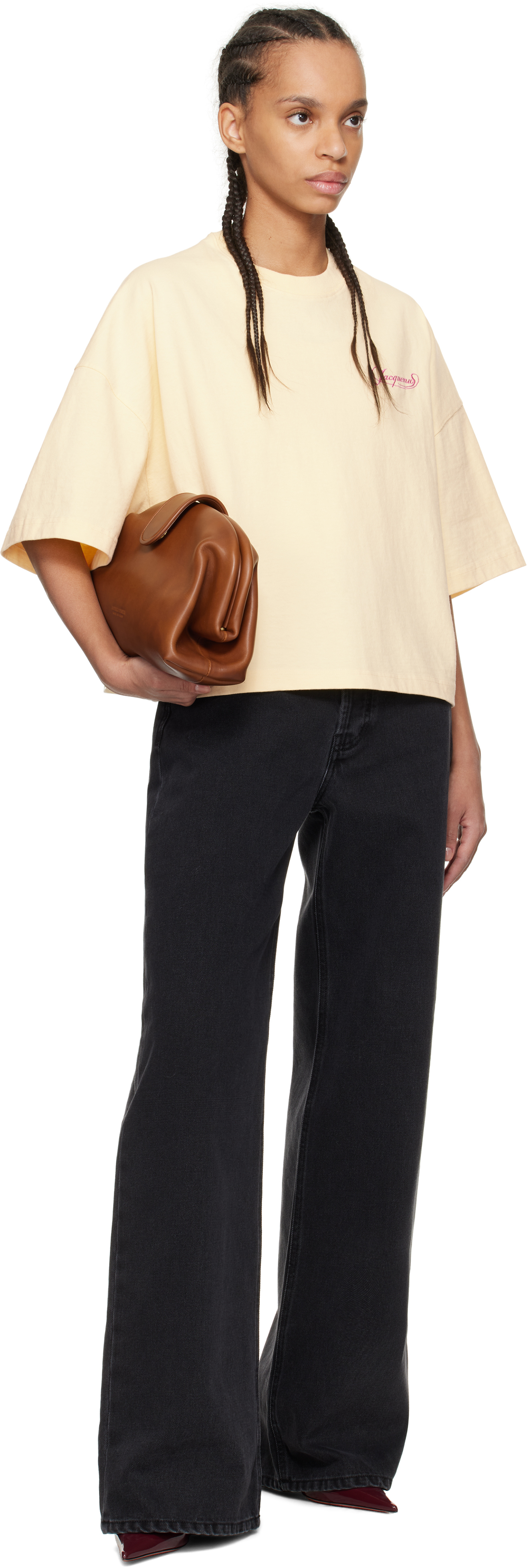 Jacquemus Black 'the Wide De-nîmes' Jeans In 990 Black