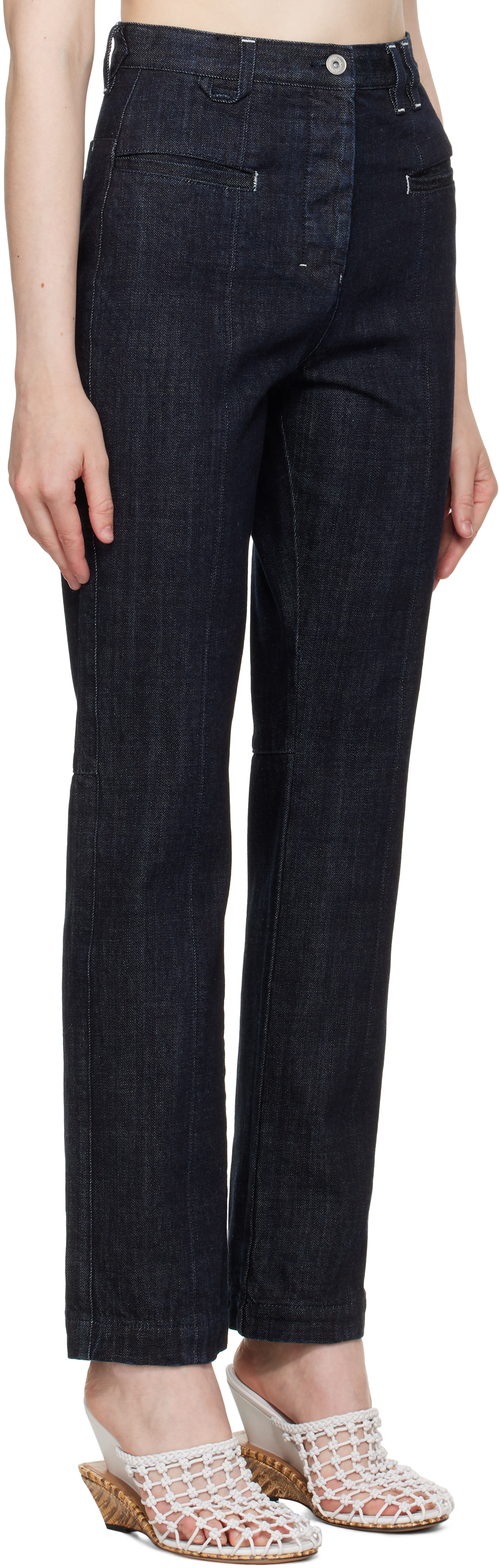 Shop Jacquemus Navy La Croisière 'le De-nimes Norma' Jeans