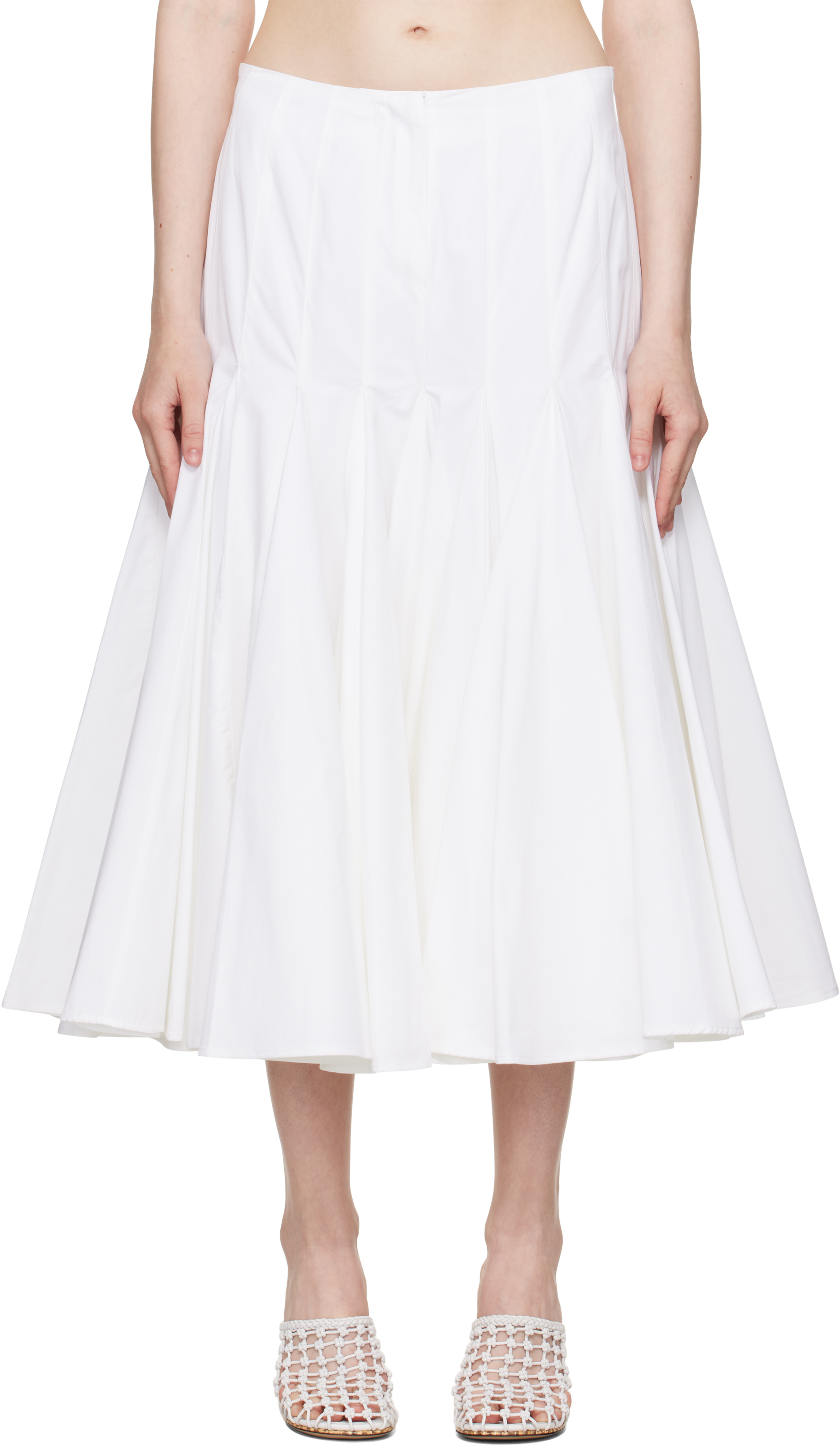 Jacquemus White La Croisière 'the Agave' Midi Skirt
