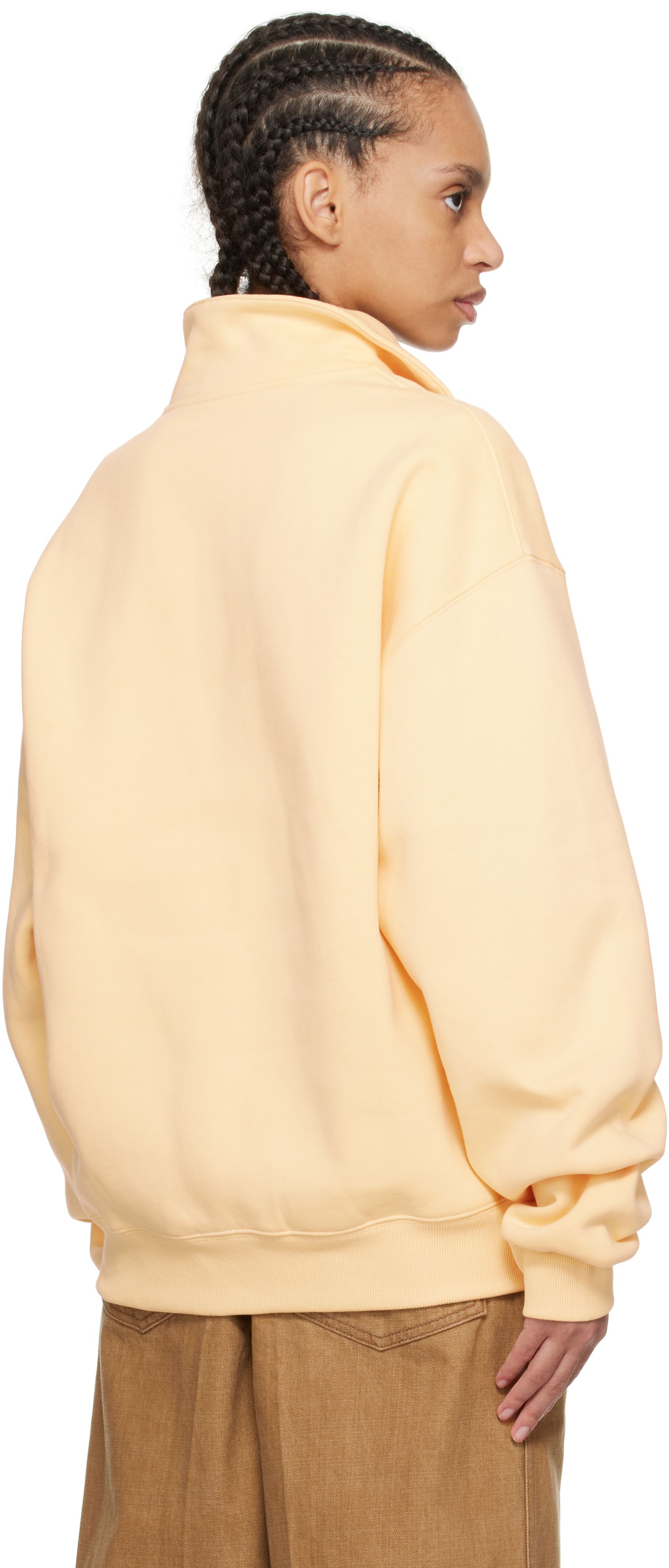 Jacquemus Beige 'the Gros Grain Zipped-rollneck' Sweatshirt In 131 Light Beige 2