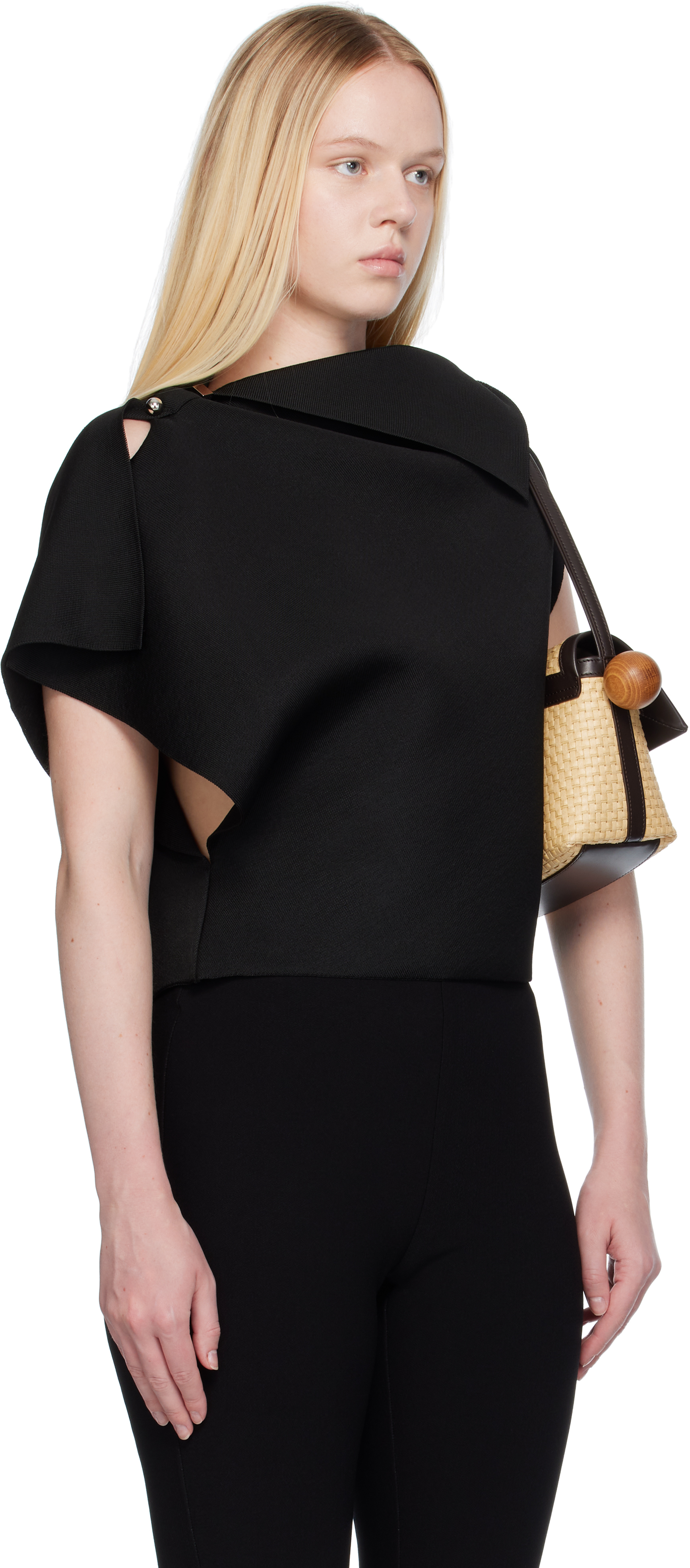 Jacquemus Trapeze Knit Short Sleeve In Black