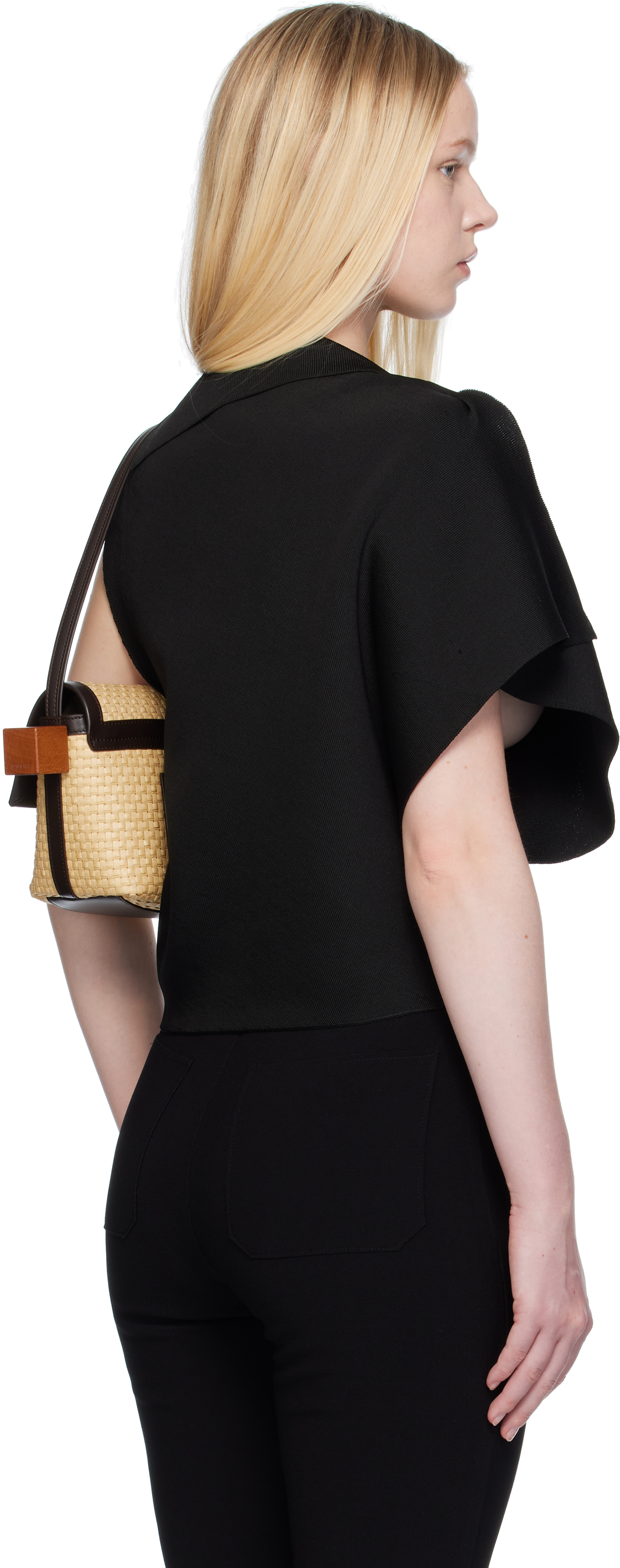 Jacquemus Trapeze Knit Short Sleeve In Black