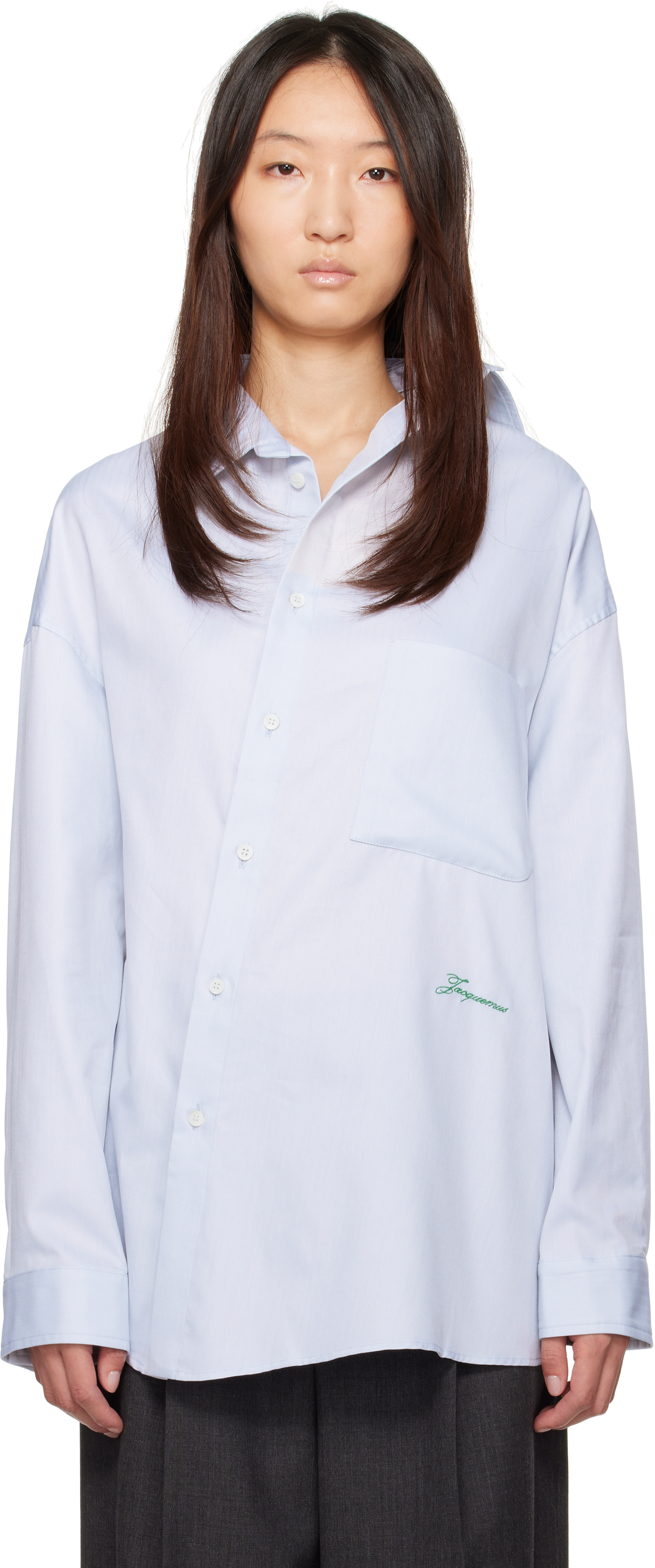 Jacquemus Women La Chemise Cuadro In Blue