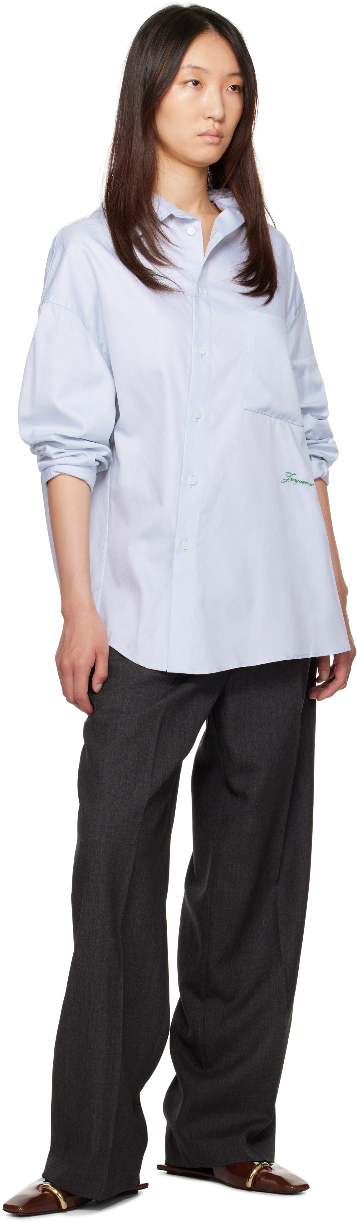 Jacquemus Women La Chemise Cuadro In Blue