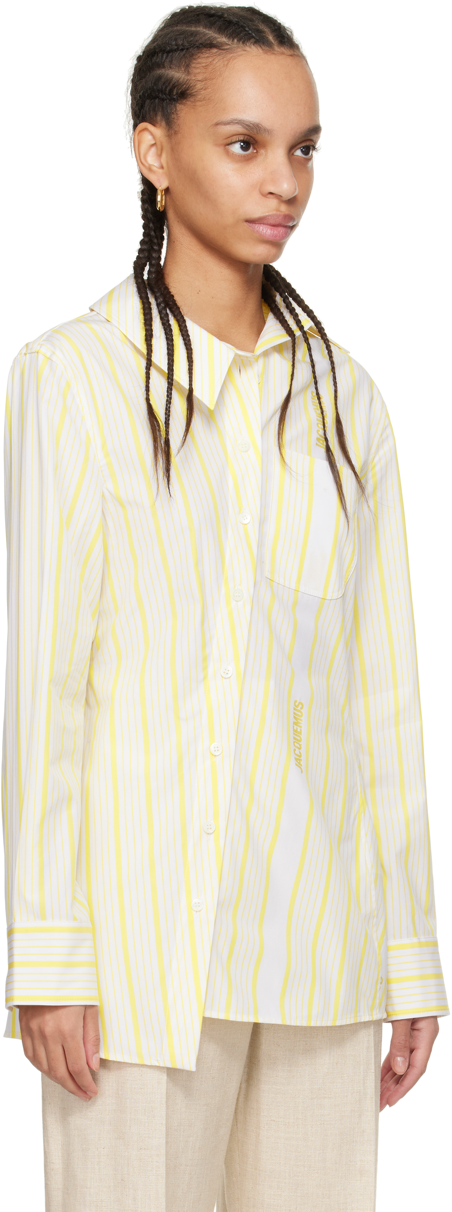 Jacquemus White & Yellow 'the Pablo' Shirt In 2cb Jqd Business Big
