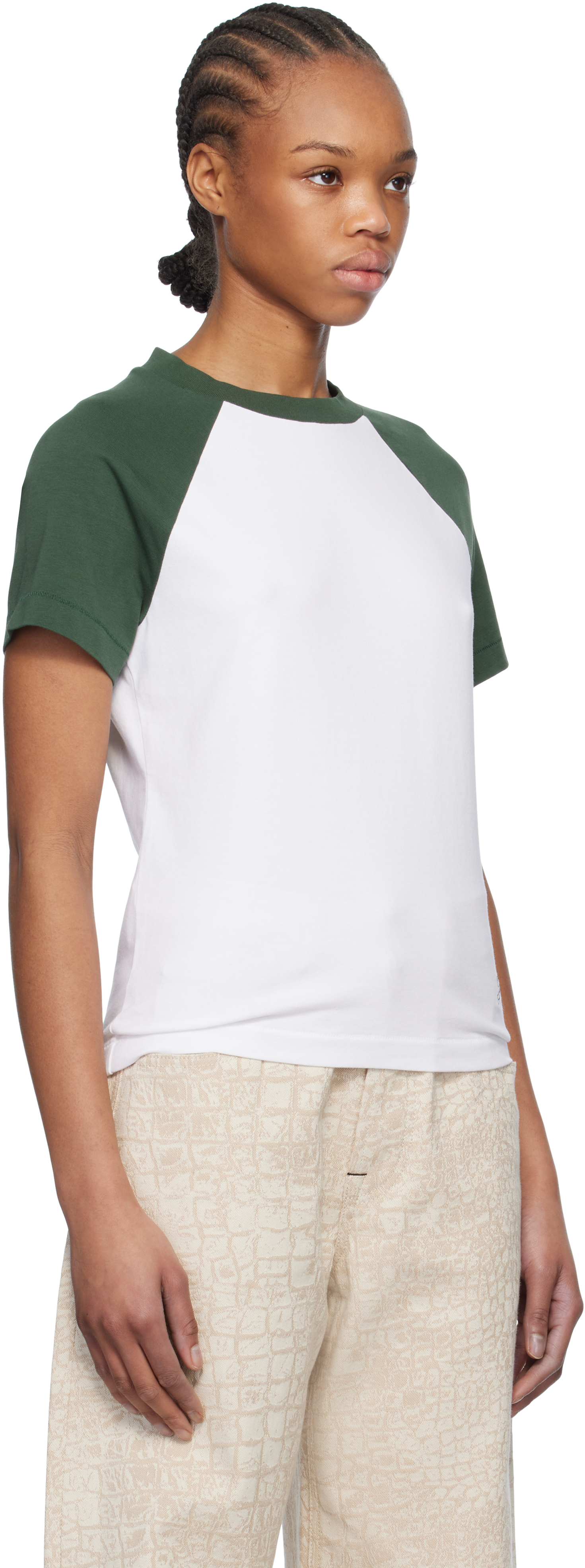 Shop Jacquemus White & Green La Croisière 'the Baseball Mini' T-shirt In 050 Multi-green