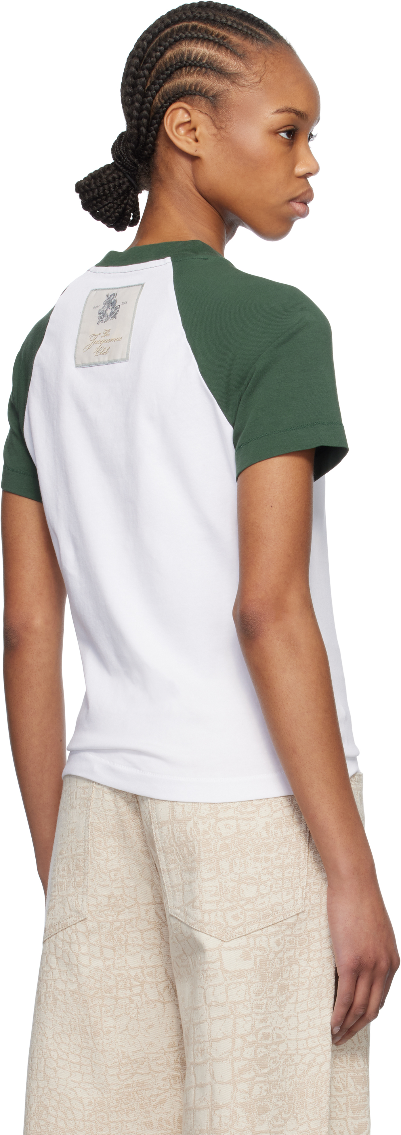 Shop Jacquemus White & Green La Croisière 'the Baseball Mini' T-shirt In 050 Multi-green