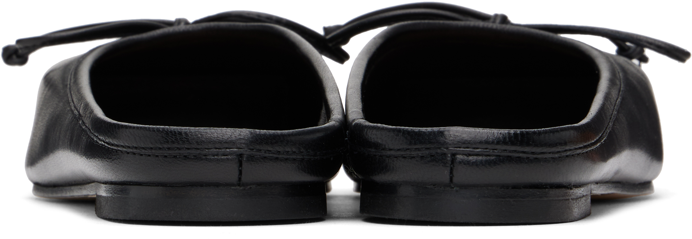 Jacquemus Les Mules Plates Leather Ballet Flat In 990 Black