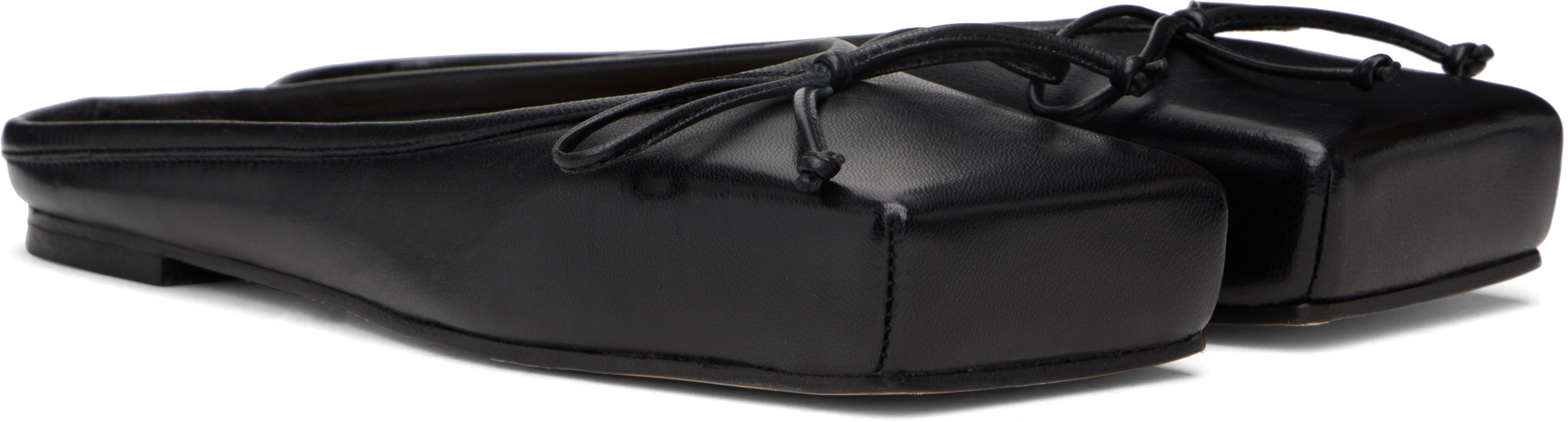 Jacquemus Les Mules Plates Leather Ballet Flat In 990 Black