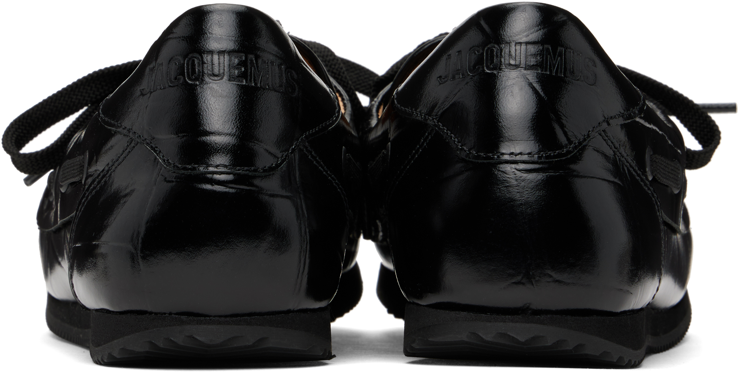 Jacquemus Les Batto Leather Loafers In Black