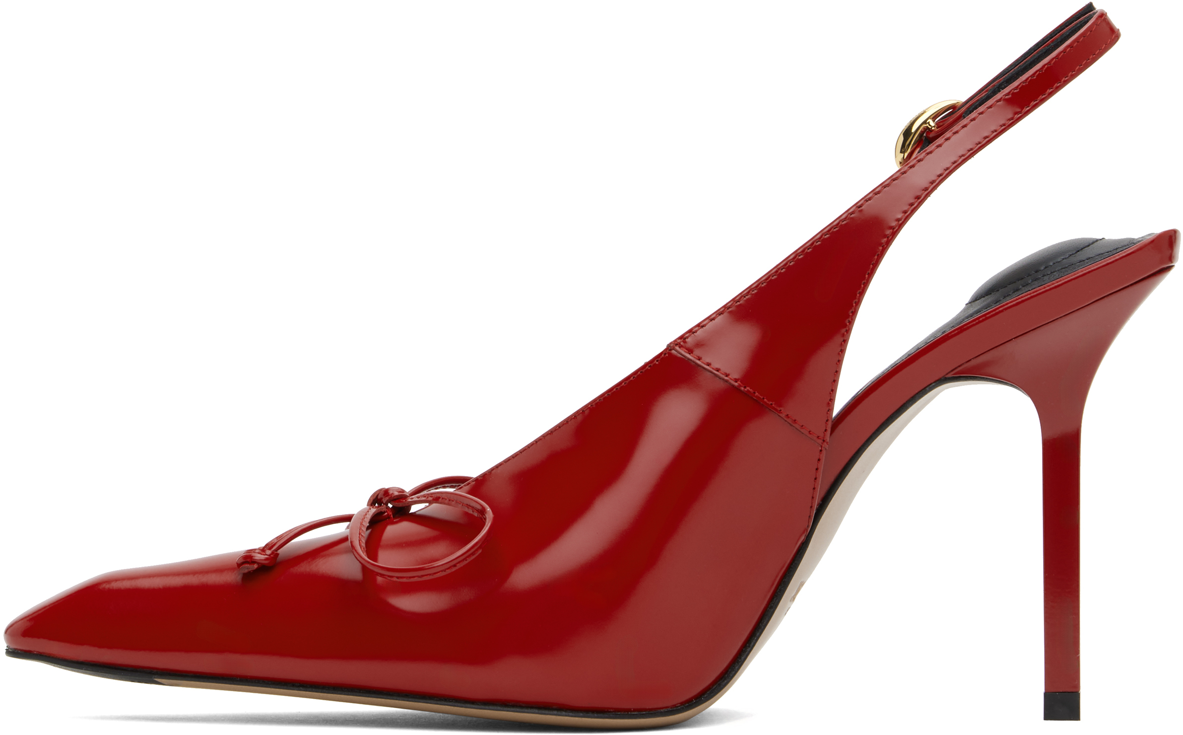 Jacquemus Les Slingbacks Cubisto Leather Slingback Pumps In 471 Red 1