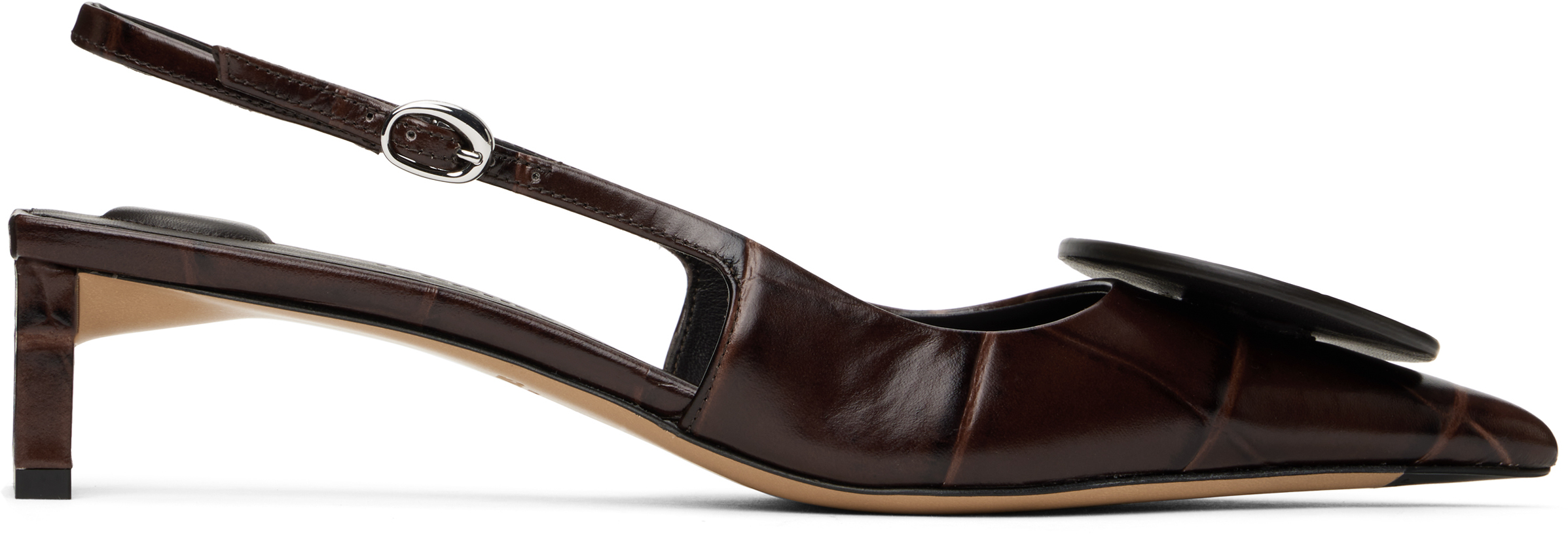 Brown La Croisière 
The low Duelo slingbacks
 Heels