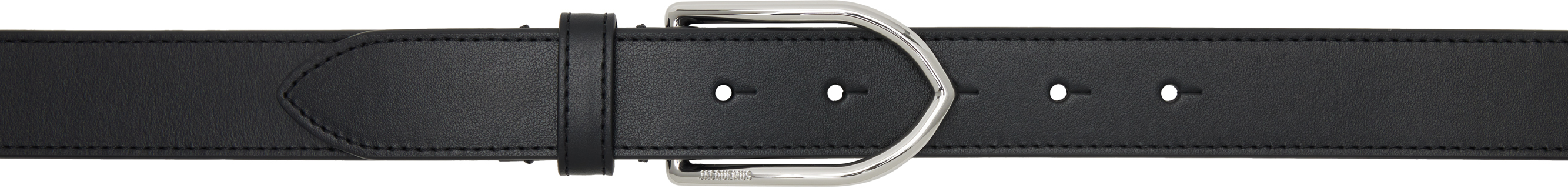 Jacquemus Black Les Classiques 'the Bambino' Belt In 99s Black / Silver
