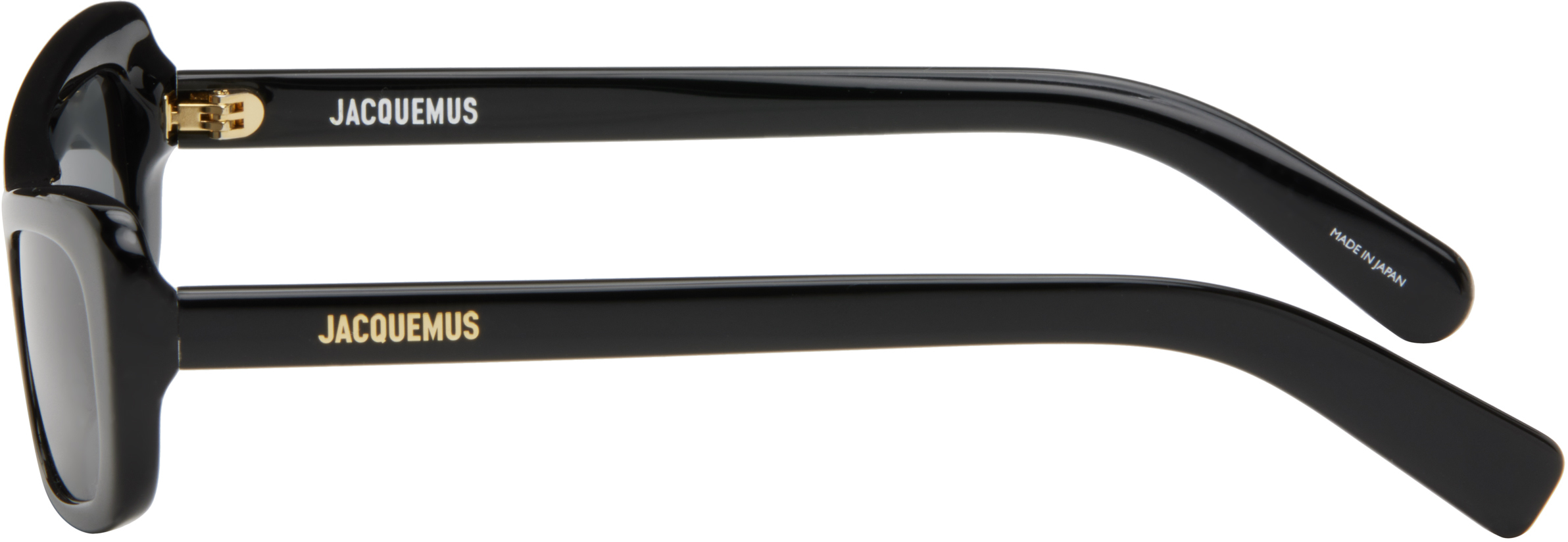 Jacquemus Black La Casa 'les Lunettes Capri' Sunglasses In Black/ Yellow Gold