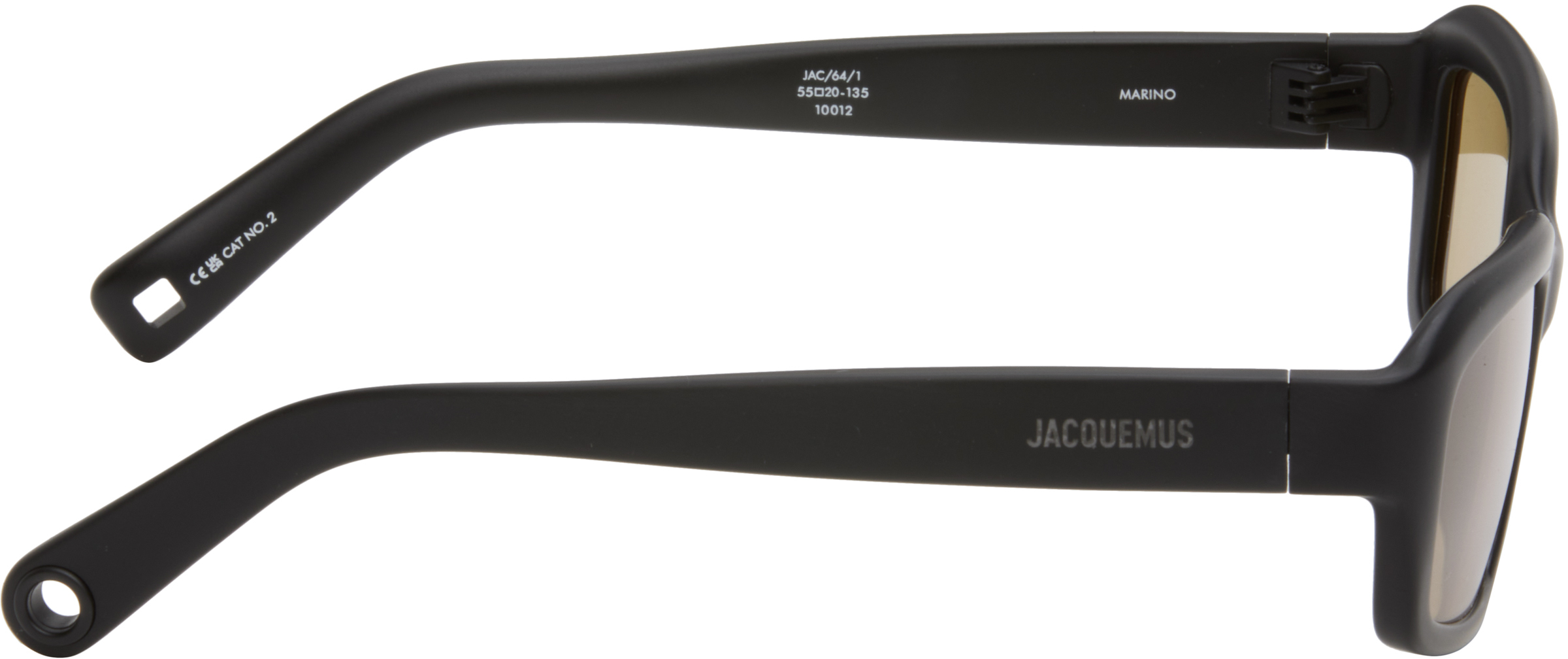 Jacquemus Black La Croisière 'the Marino' Sunglasses In Matt Black/ Matt Bla