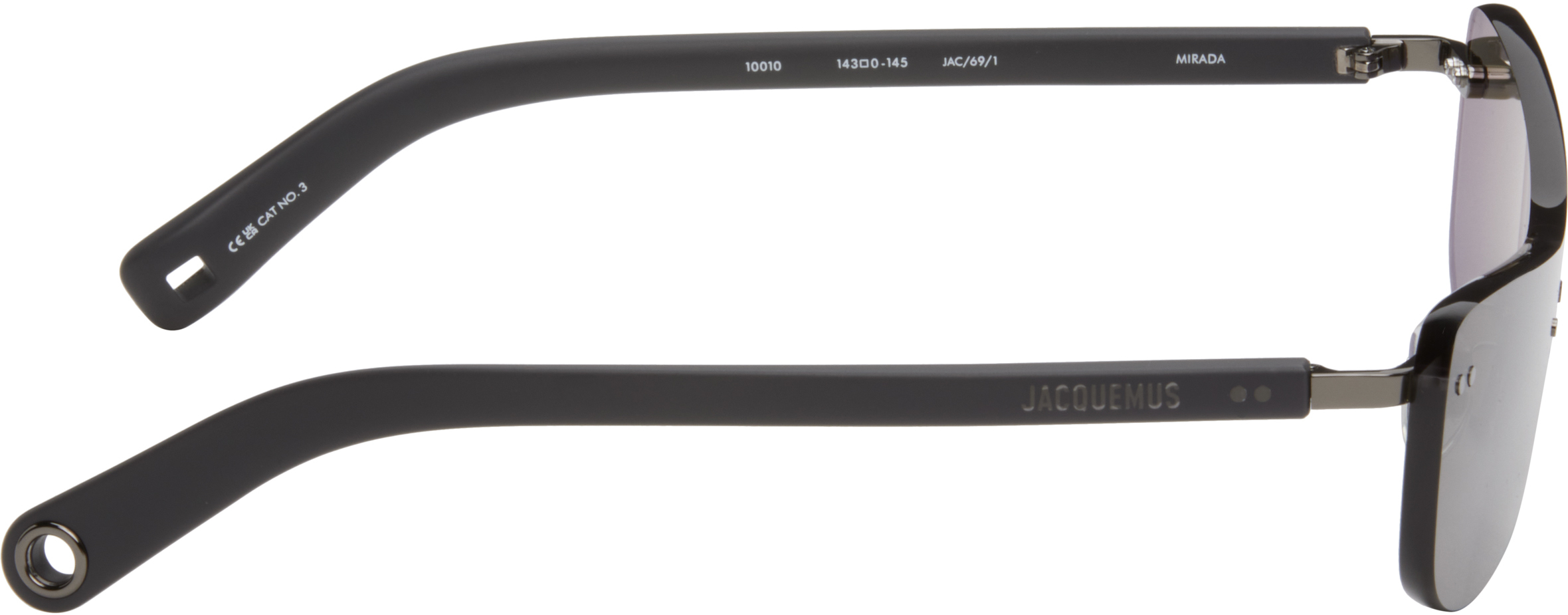 Jacquemus Gray La Croisière 'the Mirada' Sunglasses In Matt Grey/ Gunmetal