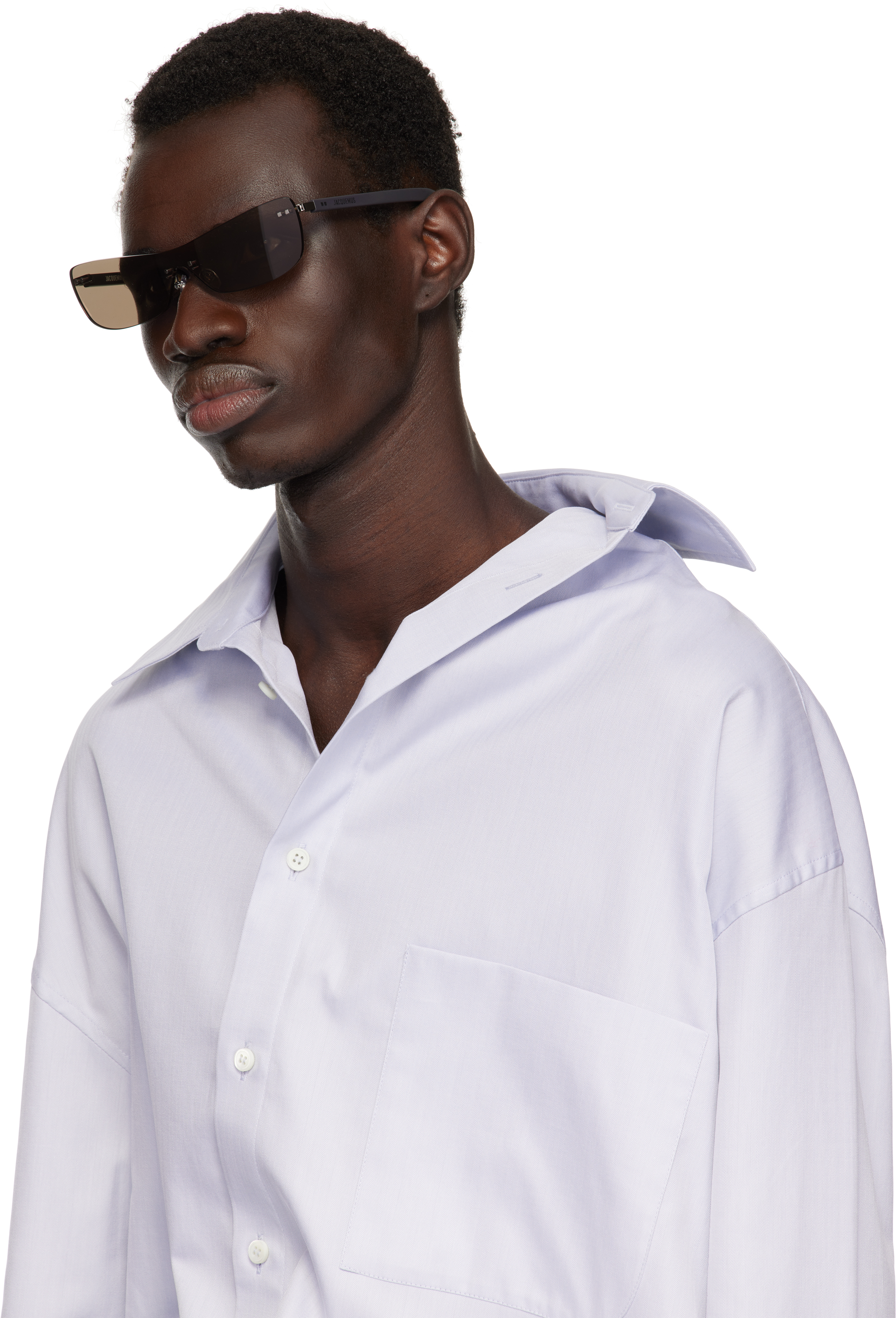 Jacquemus Gray La Croisière 'the Mirada' Sunglasses In Matt Grey/ Gunmetal