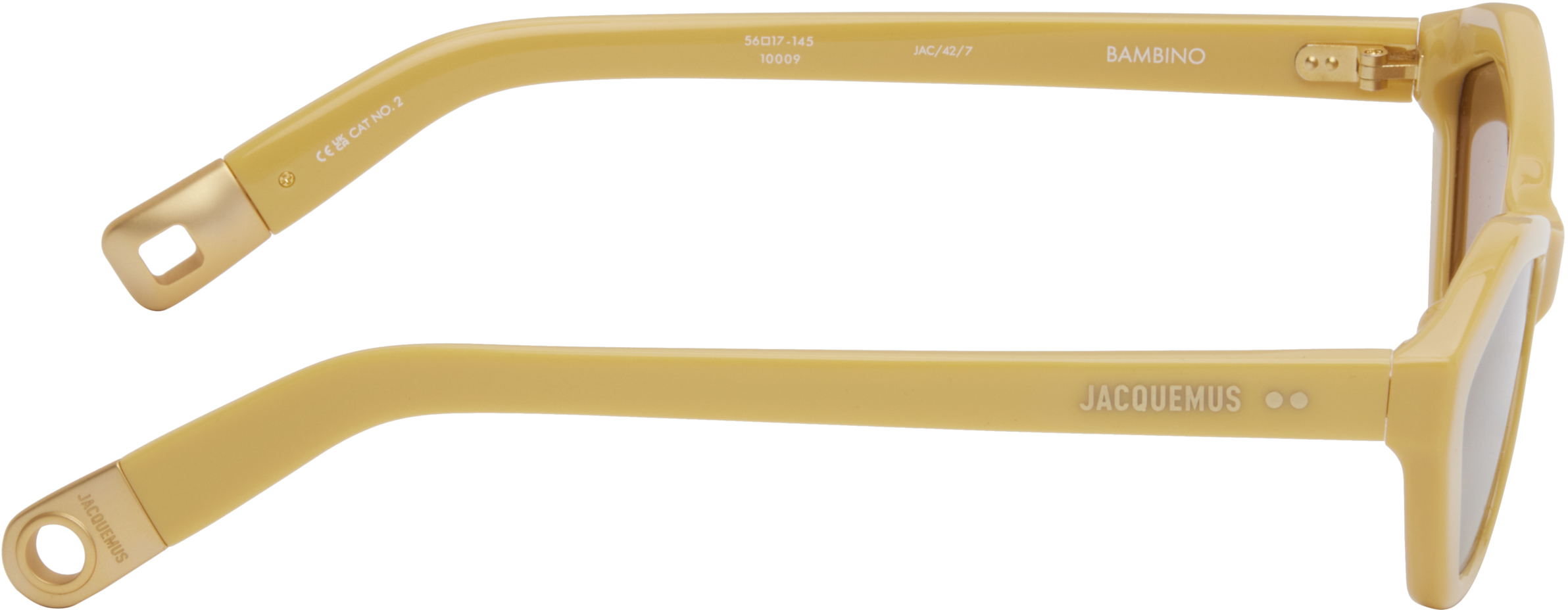 Jacquemus Yellow 'the Bambino' Sunglasses In Banana/ Matt Gold/ B