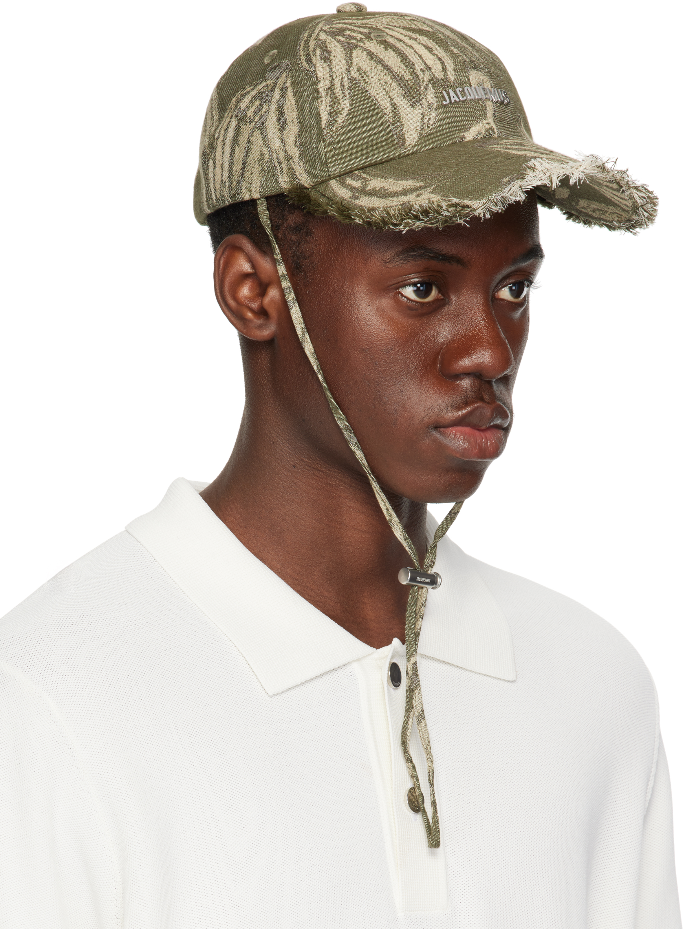 Jacquemus Khaki 'la Casquette Artichaut' Cap In 5ca Jacquard Banana