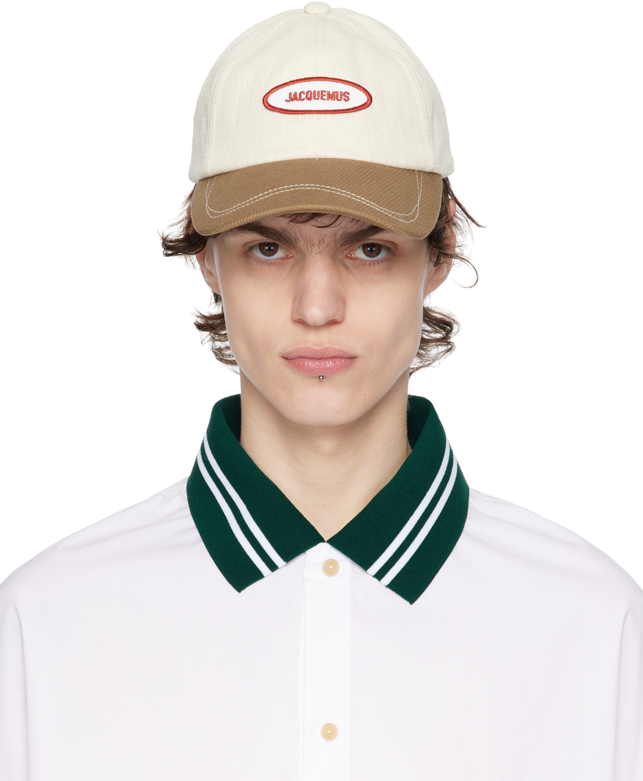 JACQUEMUS: Off-White & Brown La Croisière 'The Gelato' Cap