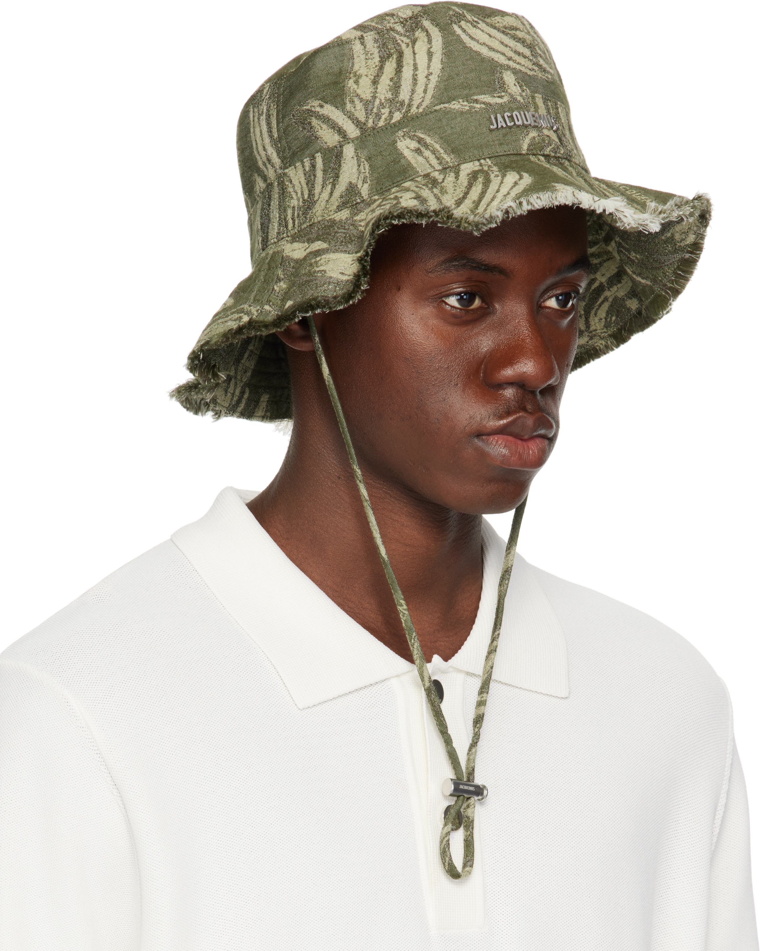 Jacquemus Khaki 'le Bob Artichaut' Hat In 5ca Jacquard Banana