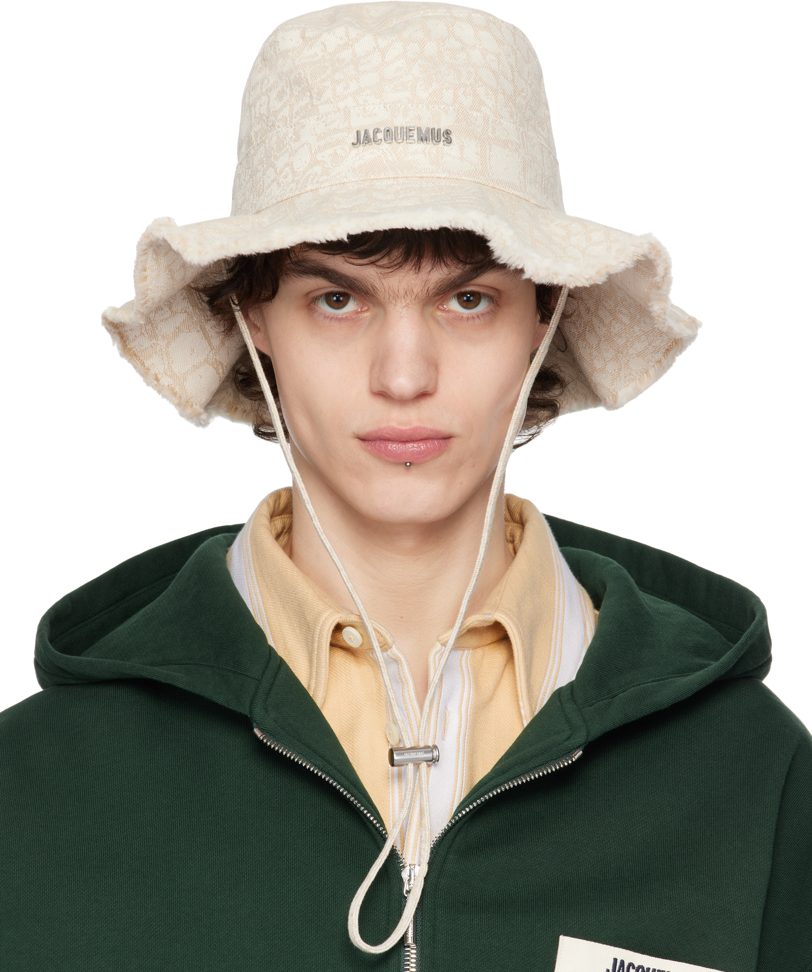 Jacquemus Beige La Croisière 'the Artichaut' Bucket Hat In 1jk Croco Beige