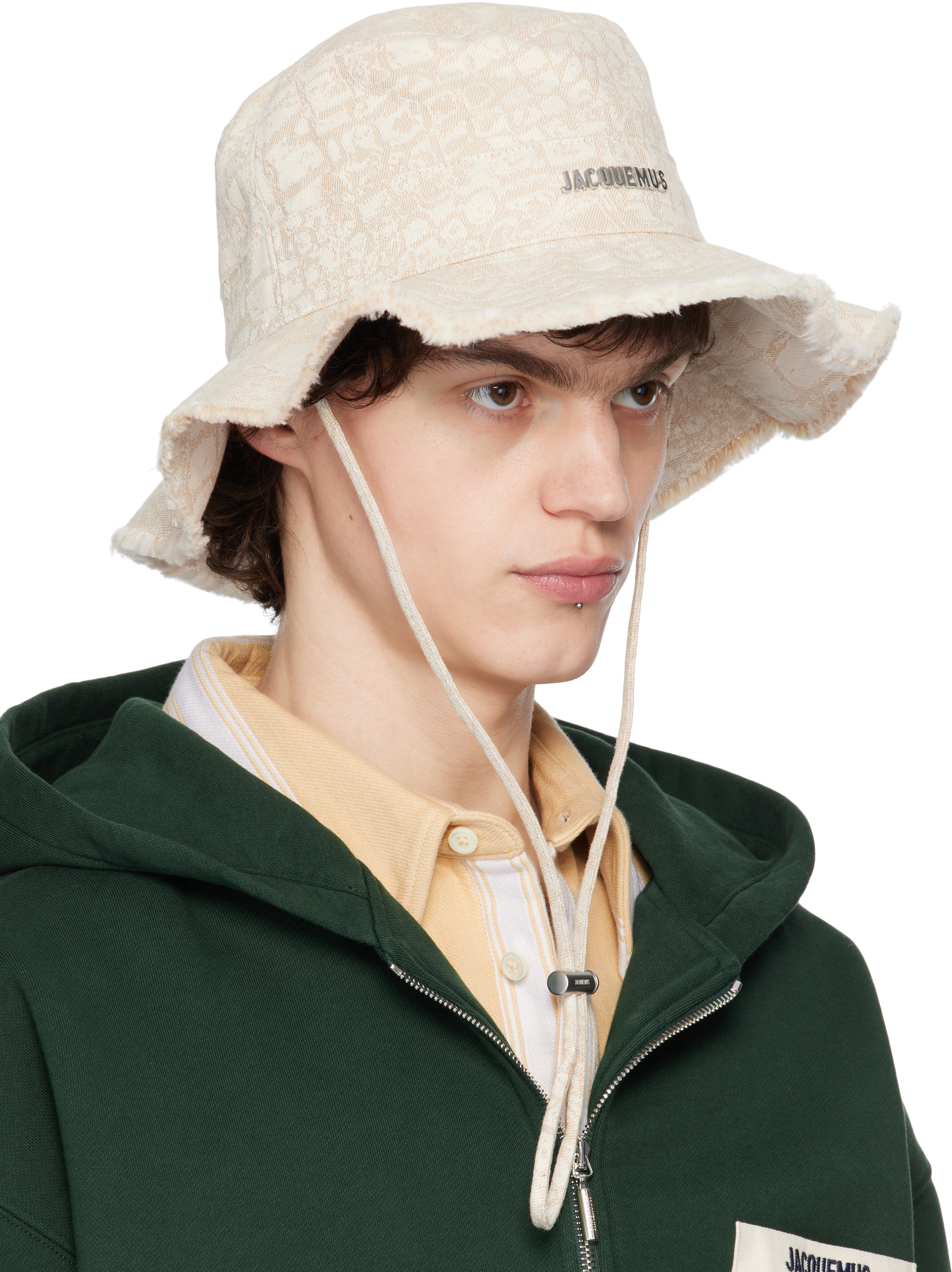 Jacquemus Beige La Croisière 'the Artichaut' Bucket Hat In 1jk Croco Beige
