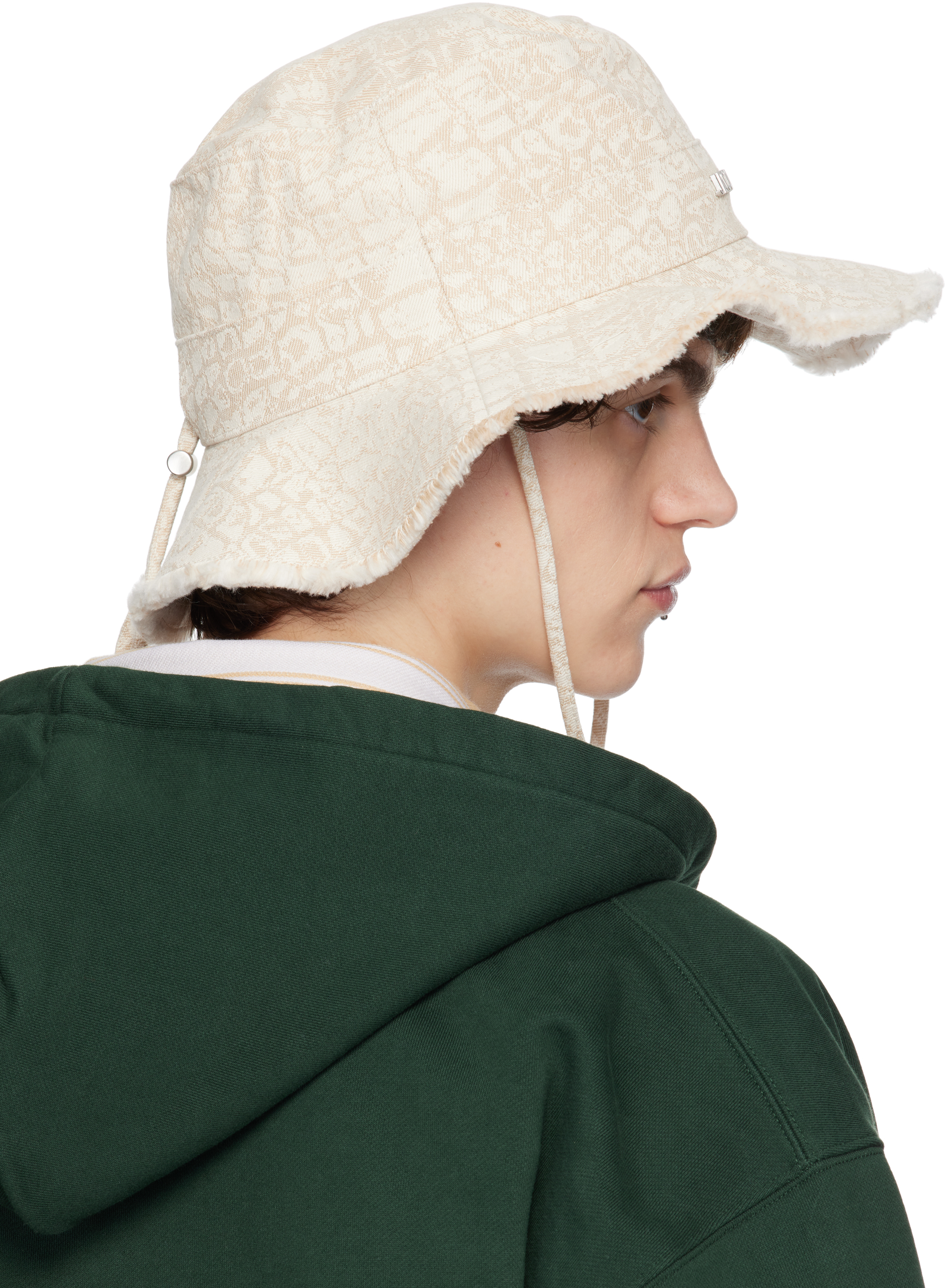 Jacquemus Beige La Croisière 'the Artichaut' Bucket Hat In 1jk Croco Beige