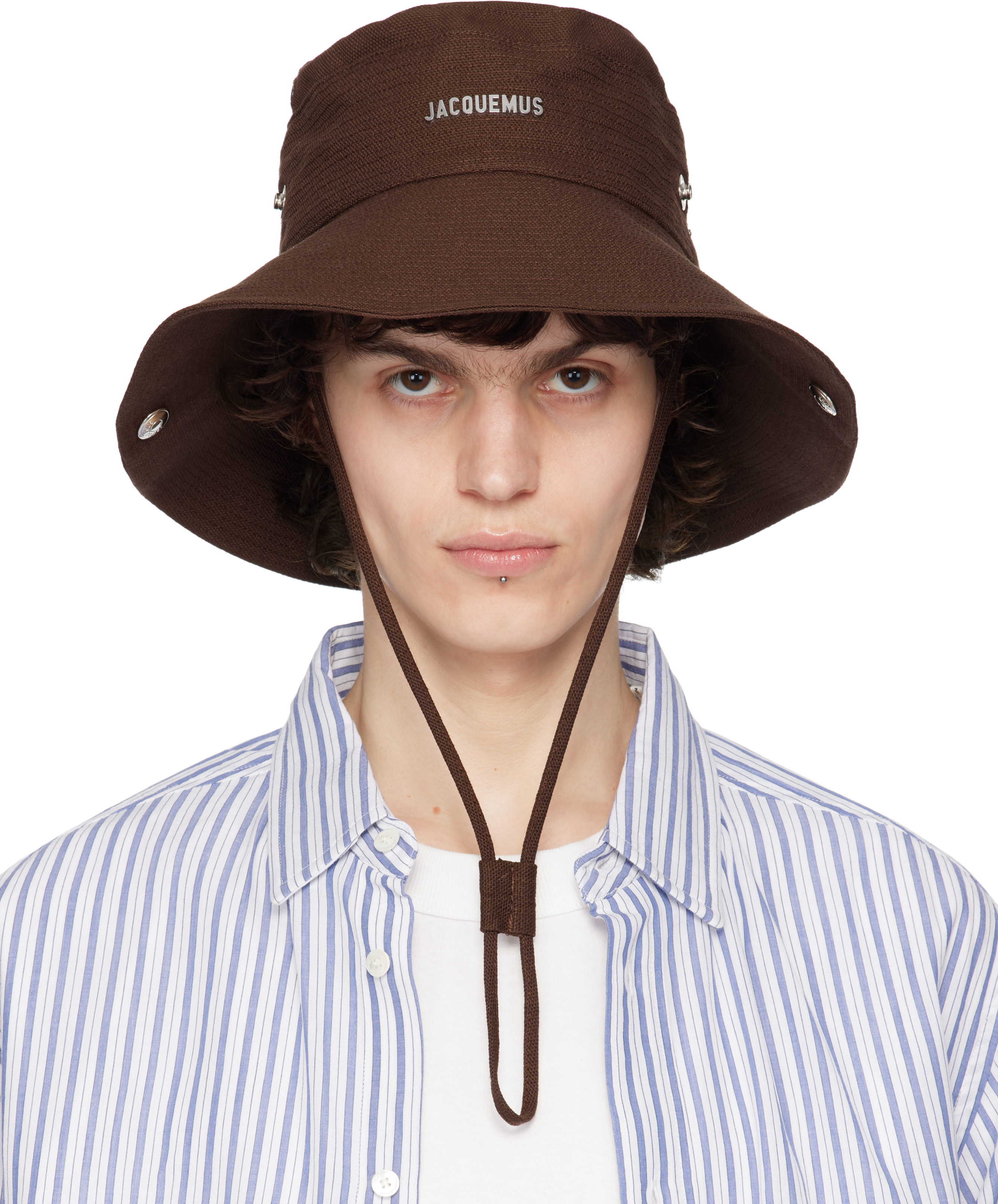 Jacquemus Le Bob De-nimes Bucket Hat In 850 Brown