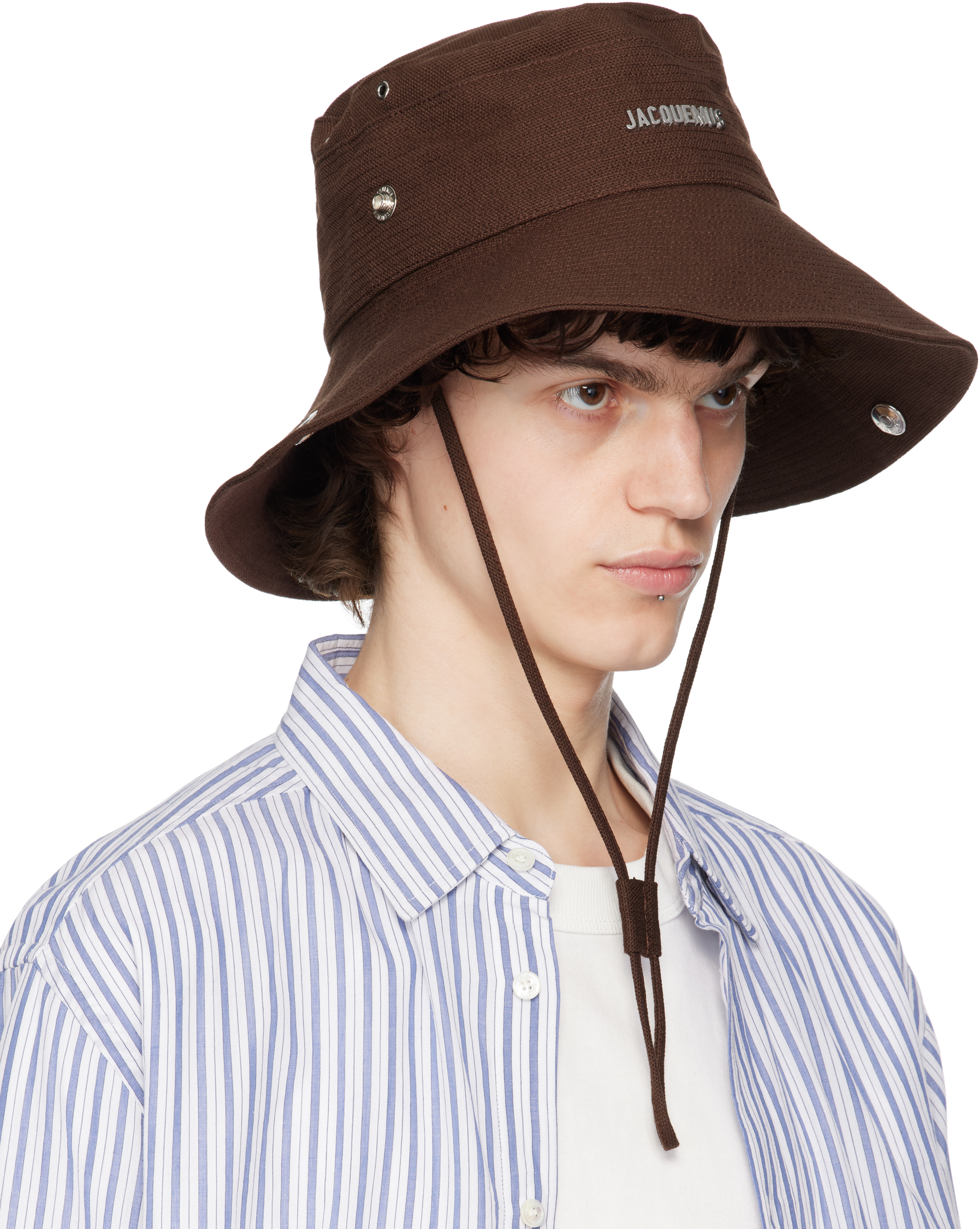 Jacquemus Le Bob De-nimes Bucket Hat In 850 Brown