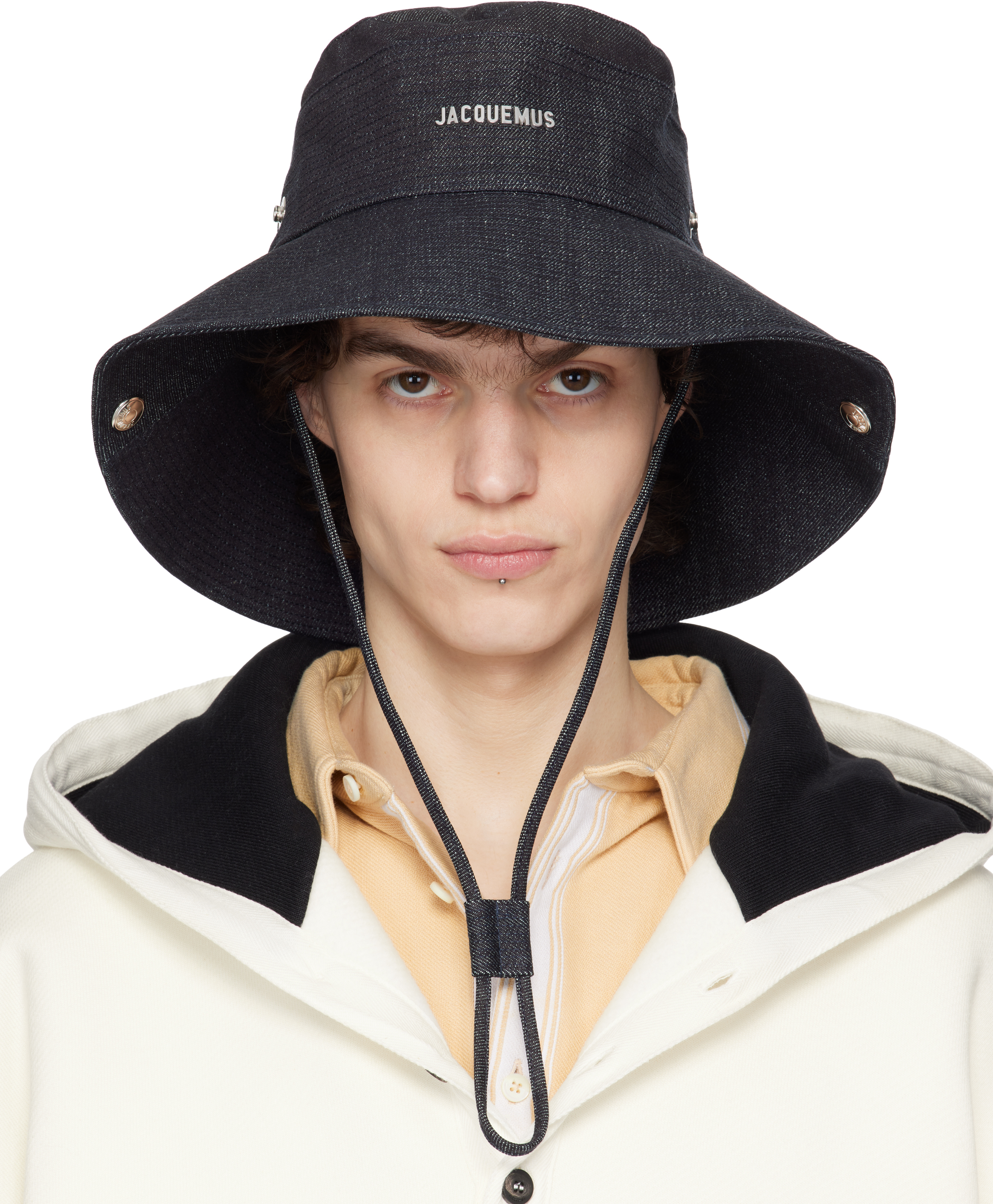 Navy La Croisière 'The de-Nîmes' Denim Bucket Hat by