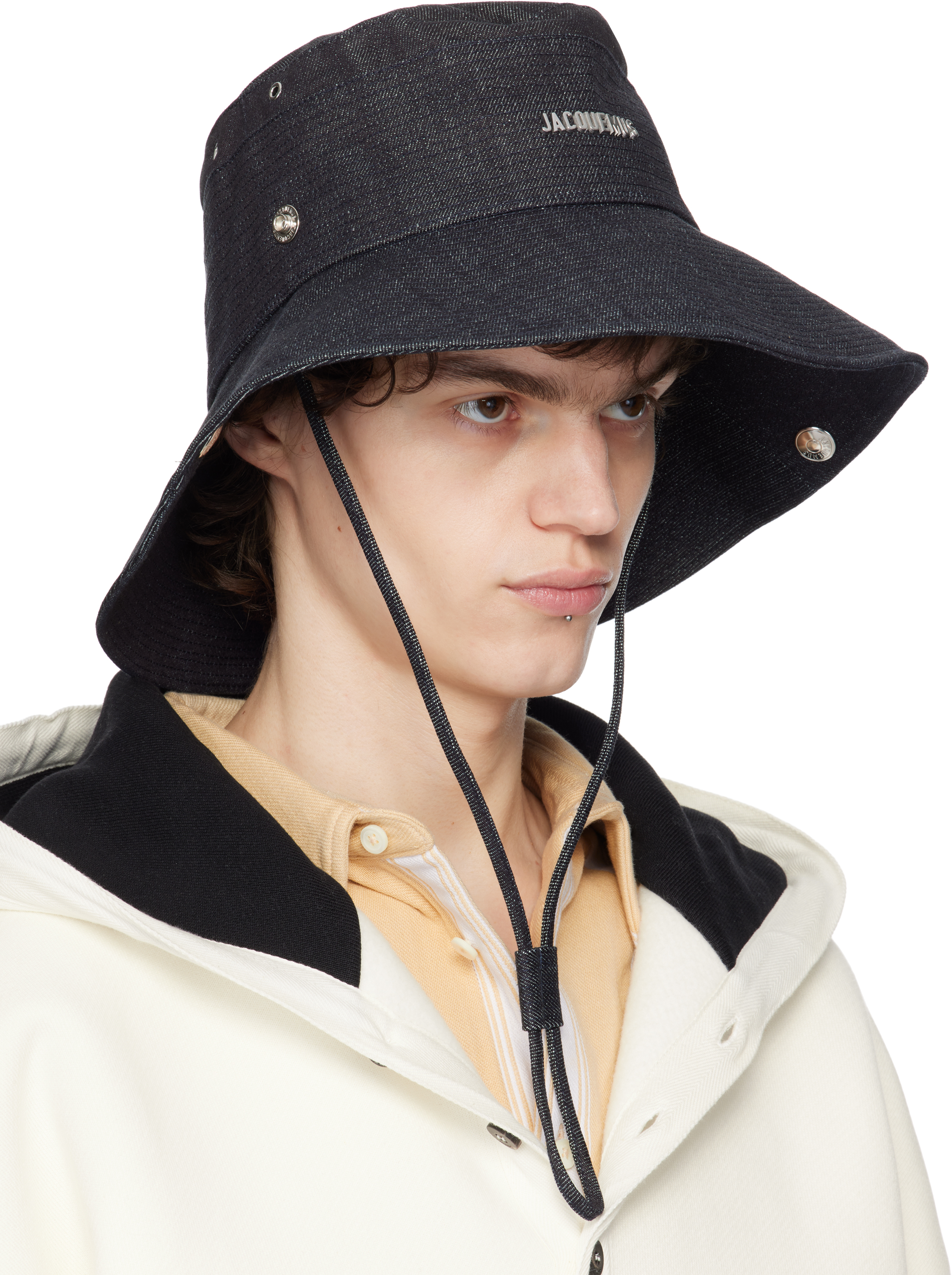 Jacquemus Navy La Croisière 'the De-nîmes' Denim Bucket Hat In 380 Navy