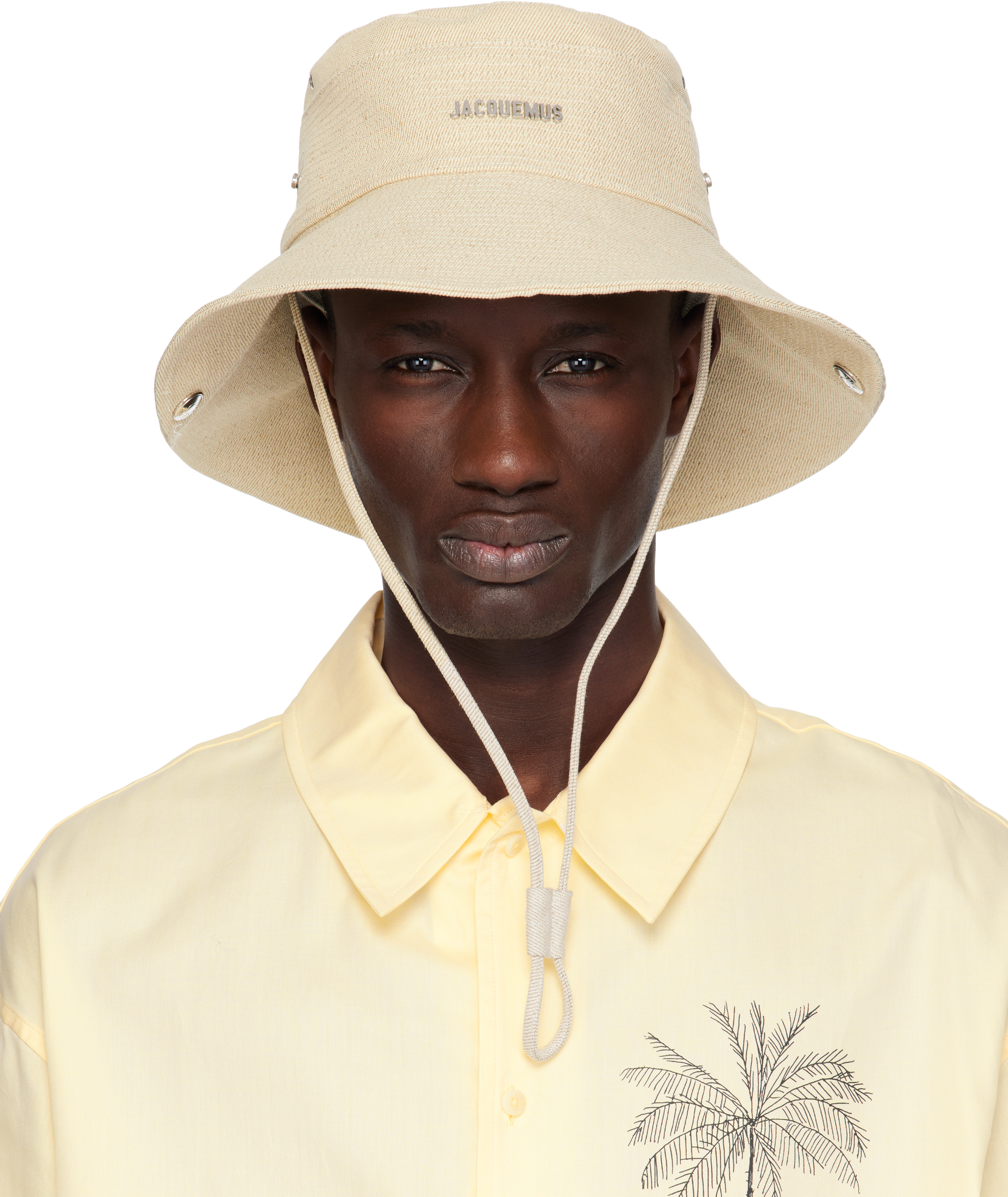 Jacquemus Beige La Croisière 'the De-nîmes' Bucket Hat In 110 Off-white