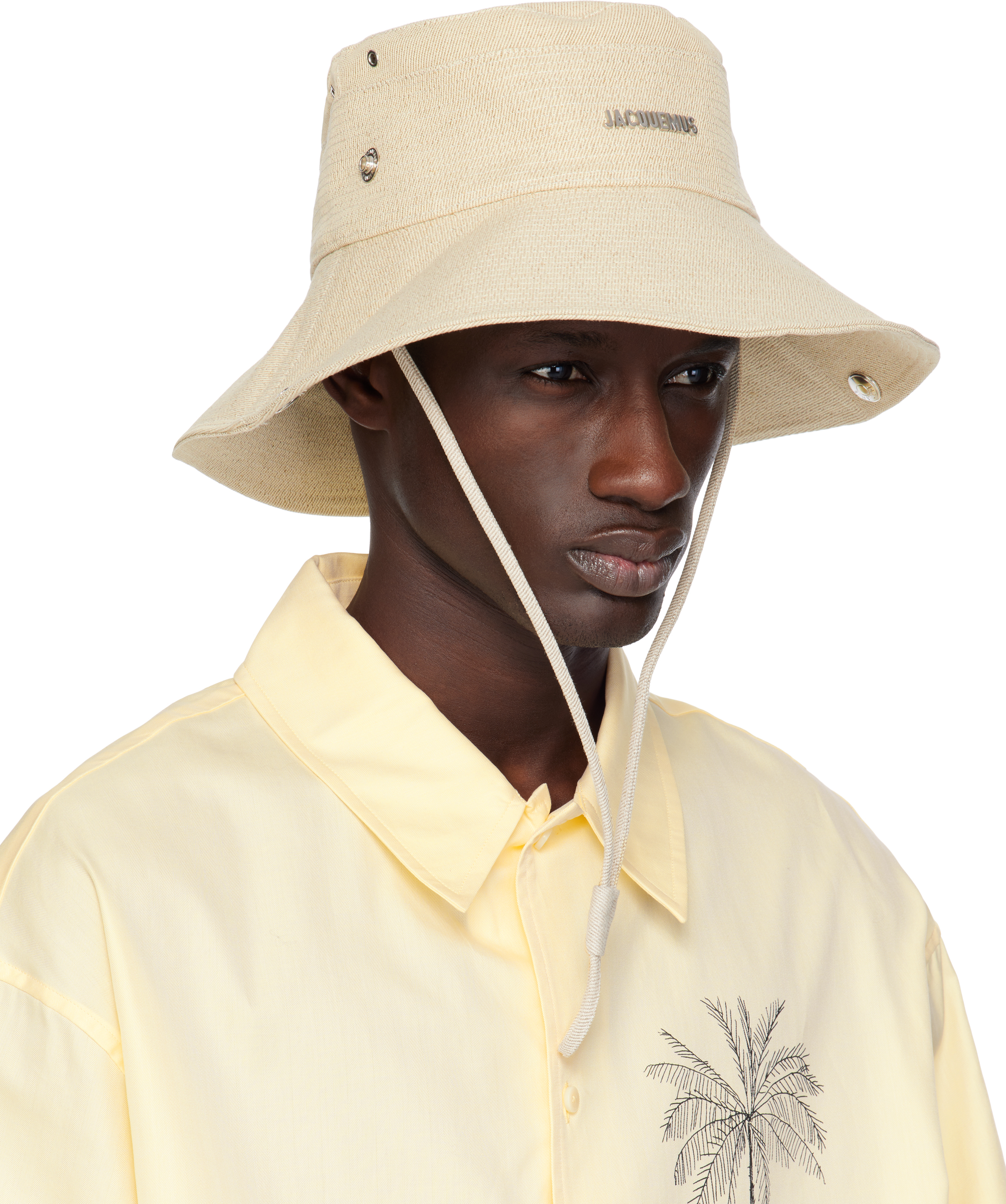 Jacquemus Beige La Croisière 'the De-nîmes' Bucket Hat In 110 Off-white