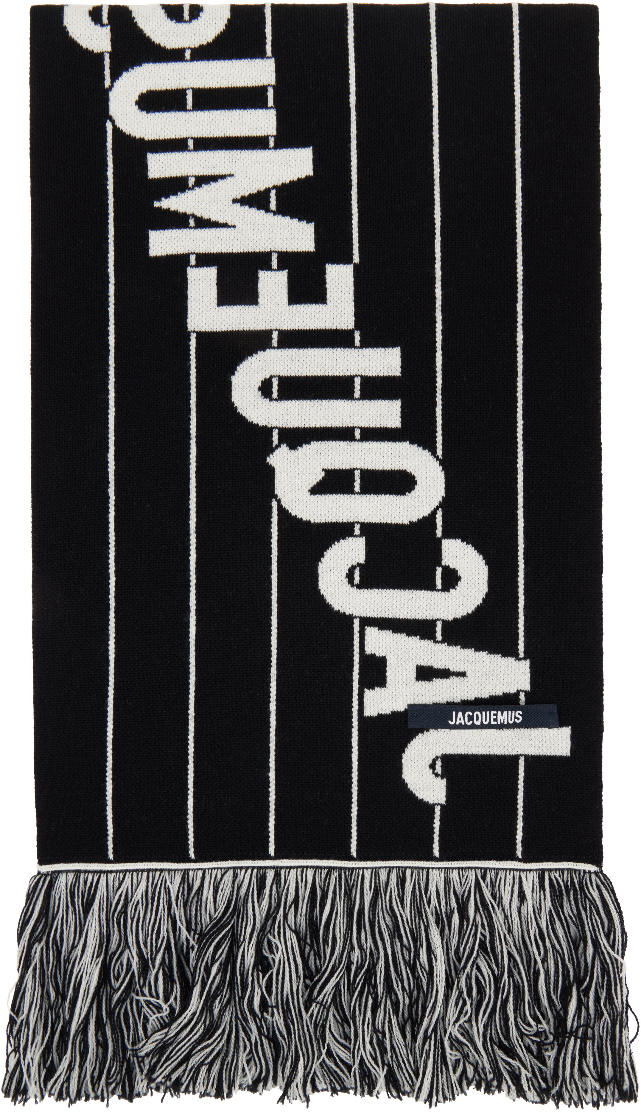 Jacquemus Liga Scarf In 9fh Black / White
