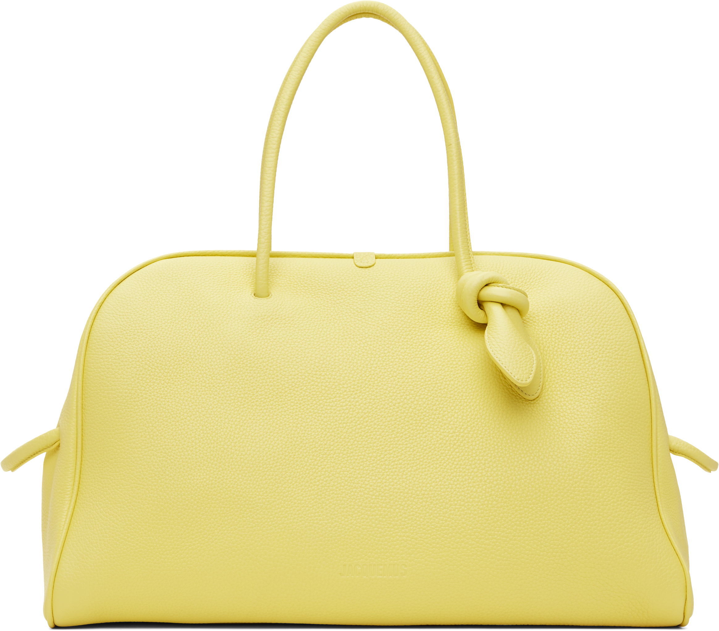 【JACQUEMUS】La Croisiere 'The large Turismo' バッグ JACQUEMUS: Yellow La Croisière 'The large Turismo' Tote | SSENSE