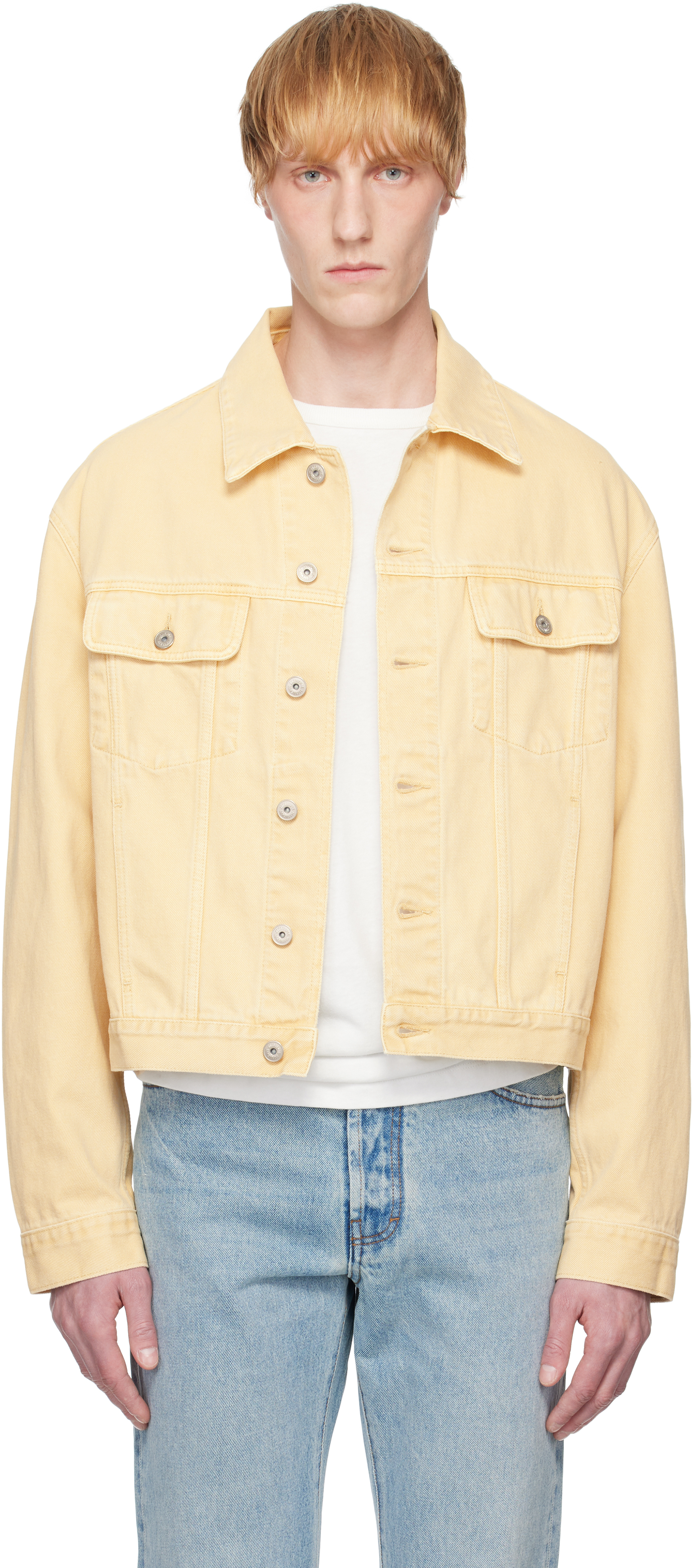 Beige 'The denim de-Nîmes' Denim Jacket
