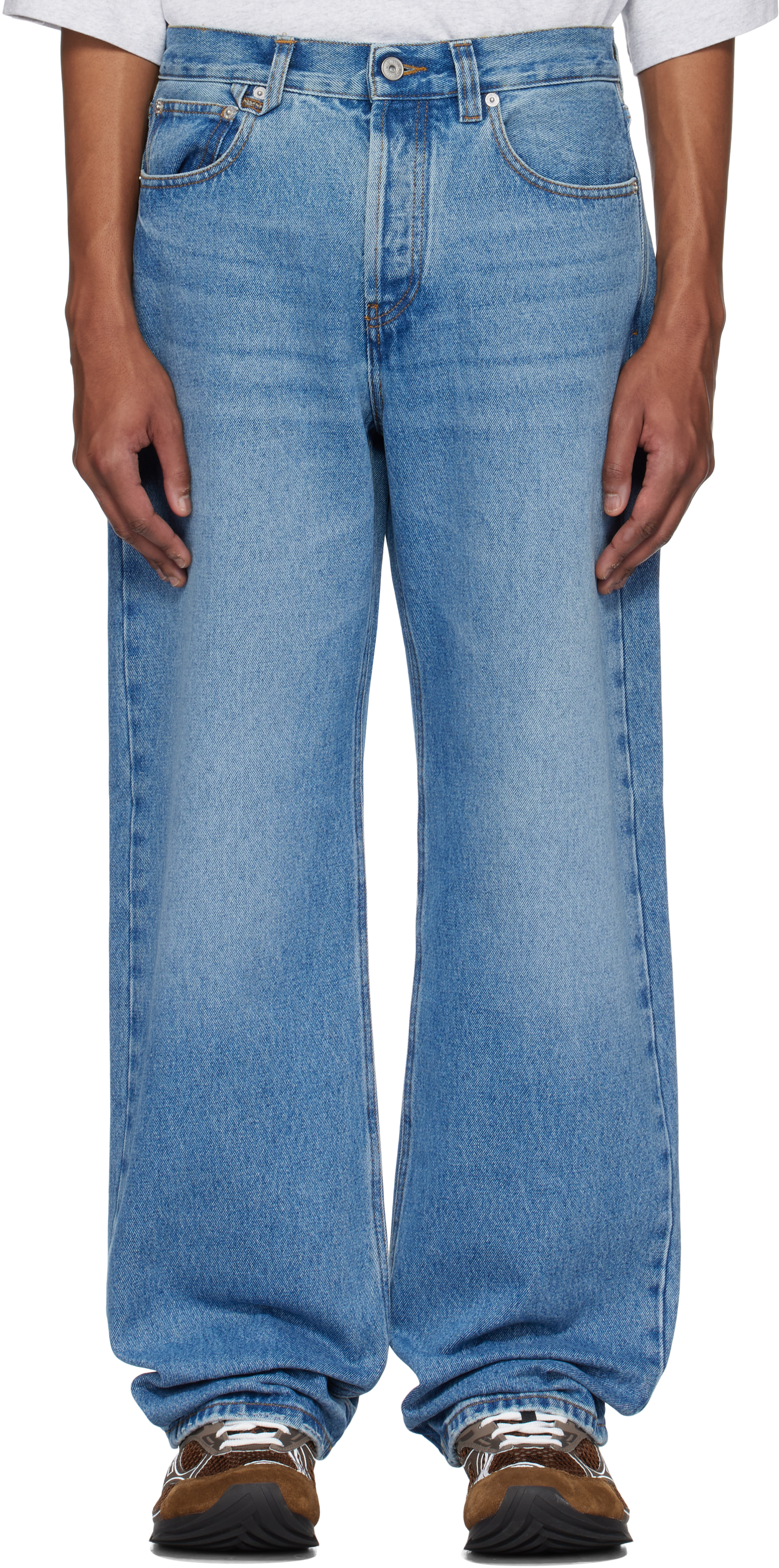 JACQUEMUS: Blue 'The straight de-Nîmes' Jeans | SSENSE