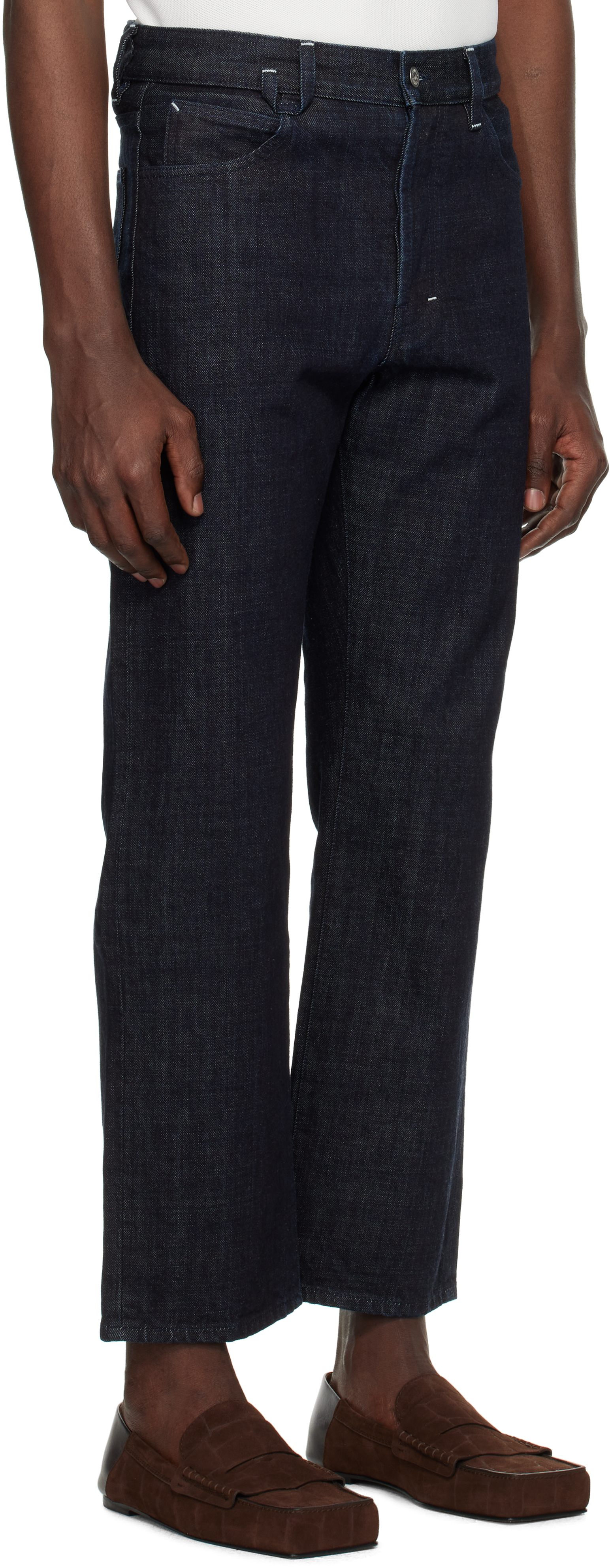Jacquemus Navy La Croisière 'the Venice De-nîmes' Jeans In 390 Dark Navy