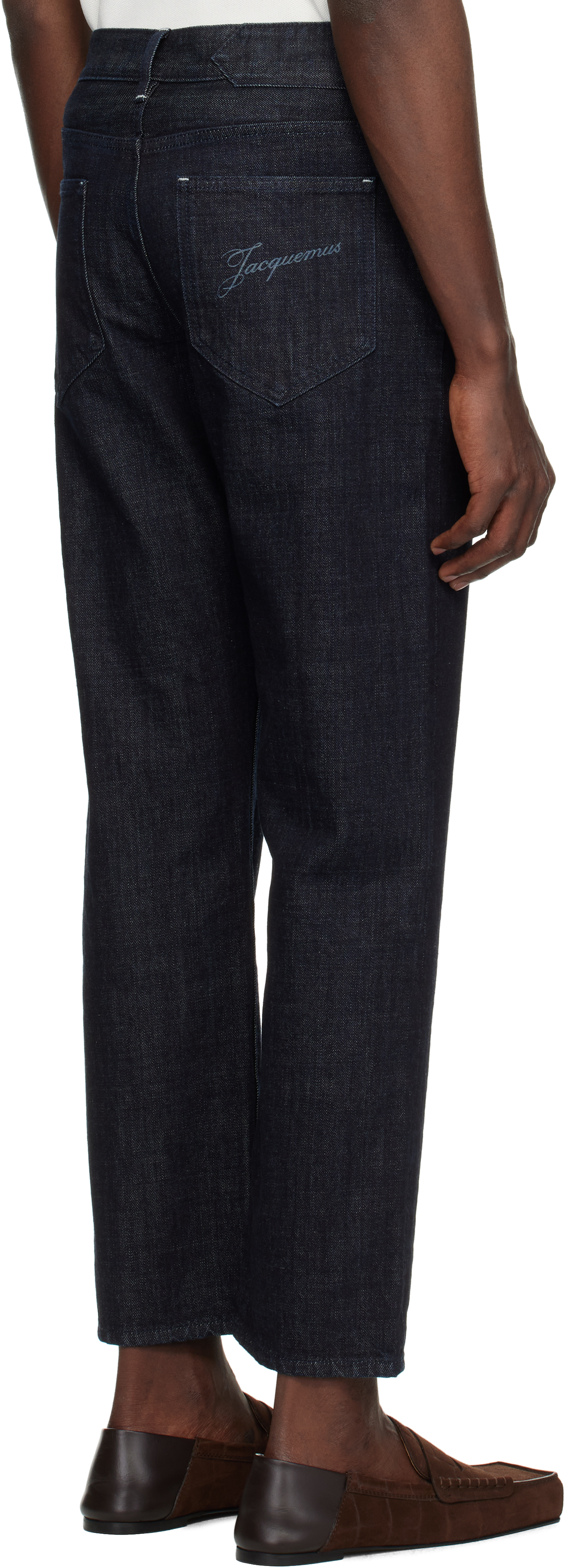 Jacquemus Navy La Croisière 'the Venice De-nîmes' Jeans In 390 Dark Navy