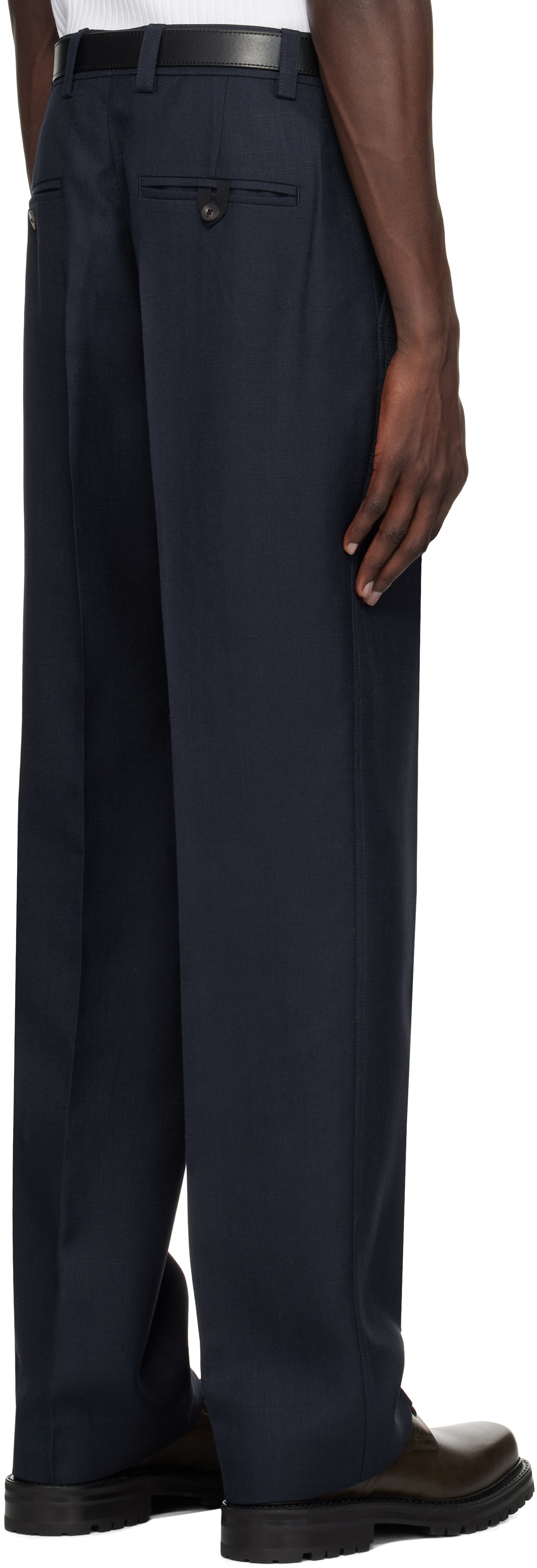 Jacquemus Navy La Casa 'the Melo' Trousers In 390 Dark Navy