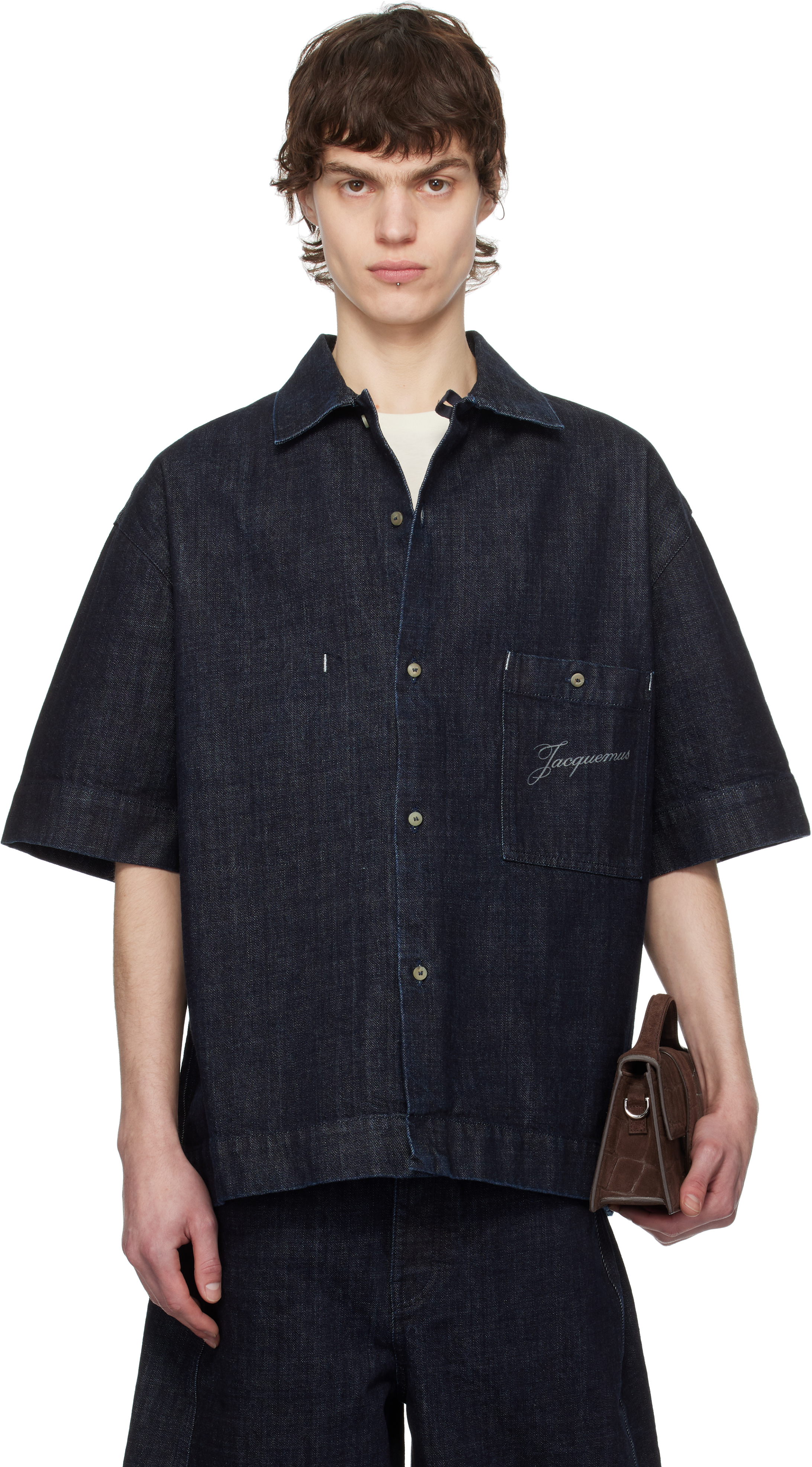 Navy La Croisière 'The Aloe de-Nîmes' Denim Shirt