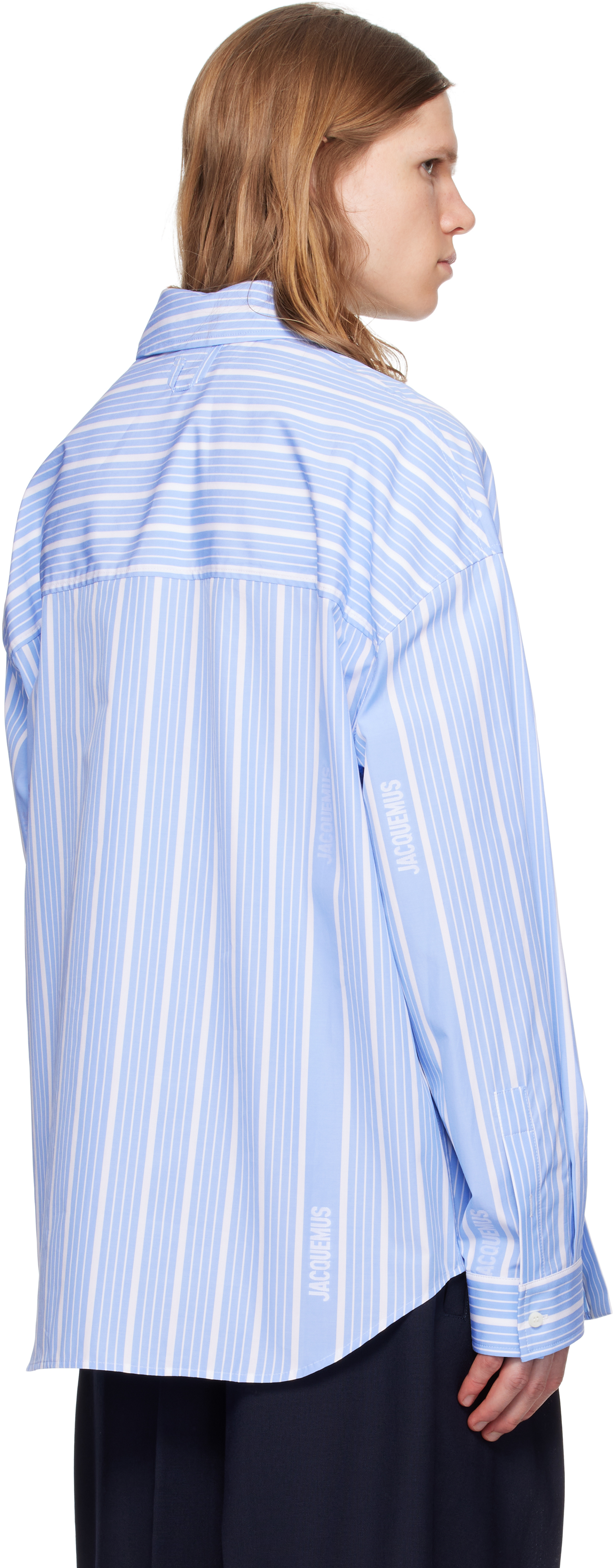 Jacquemus White & Blue La Croisière 'the Cuadro' Shirt In Blue