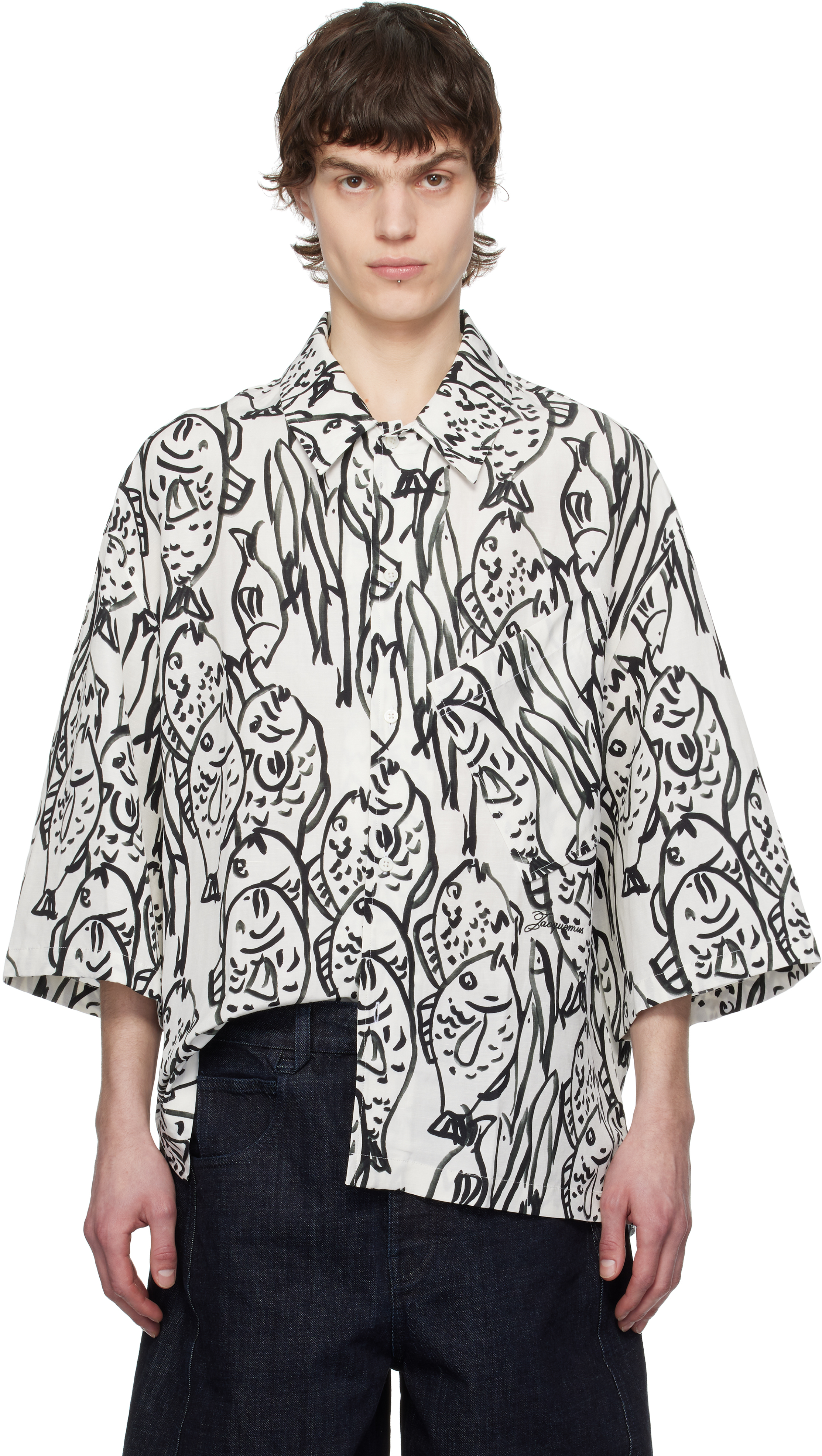 White & Black La Croisière 'The Aloe' Shirt