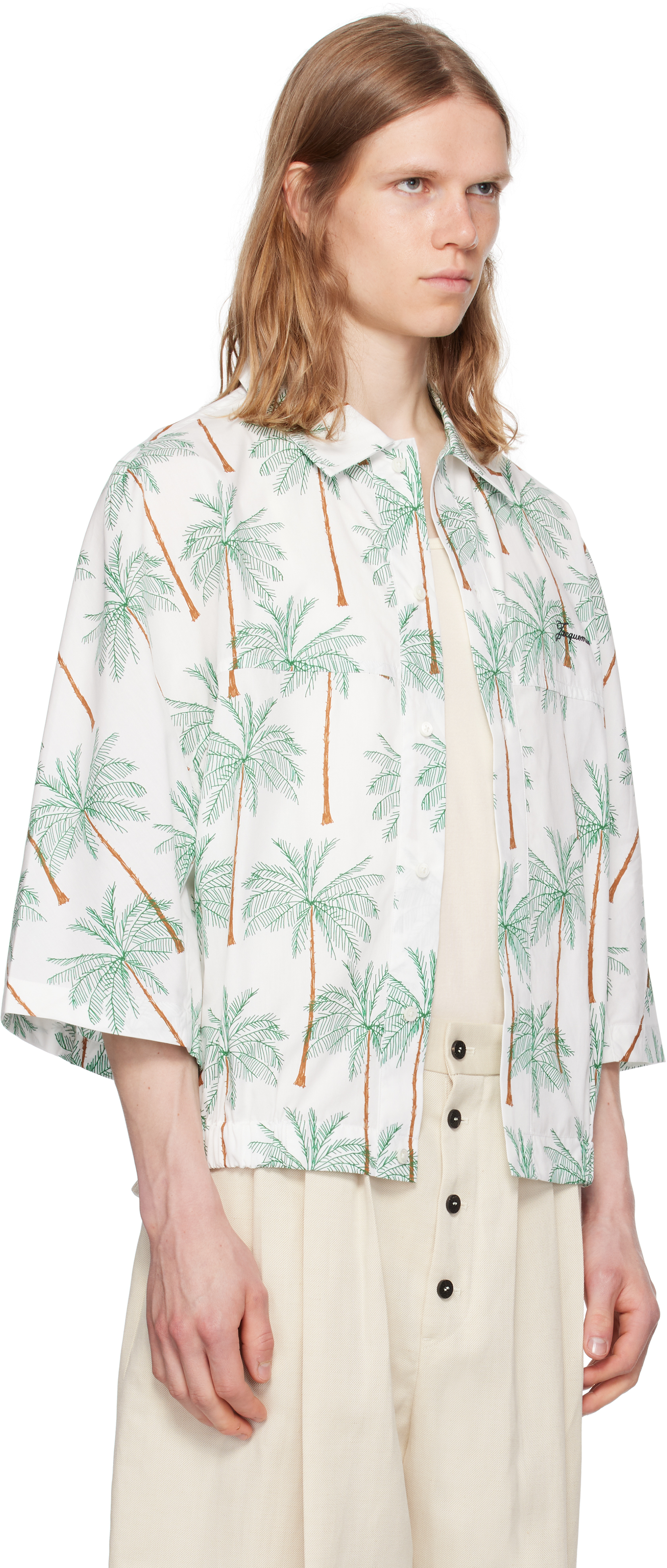 Jacquemus La Chemise Canevas Button-up Shirt In Green